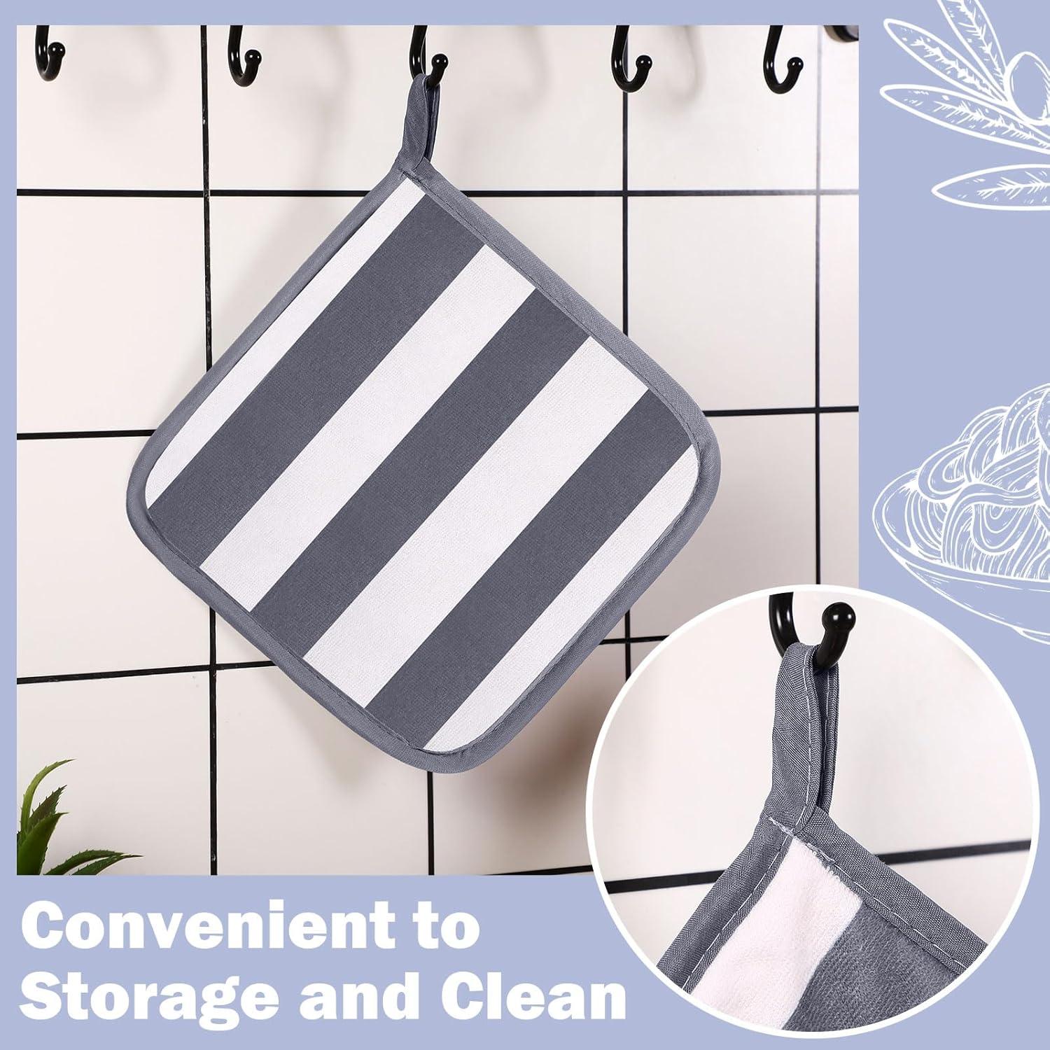 Juego de 4 Agarraderas de Cocina Reallnaive Gris Beige 20x20cm