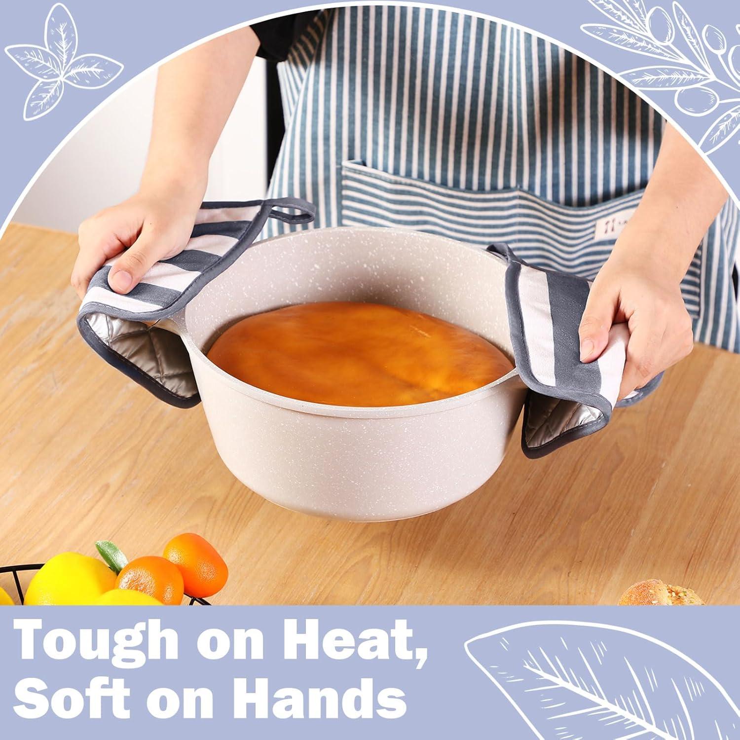 Juego de 4 Agarraderas de Cocina Reallnaive Gris Beige 20x20cm