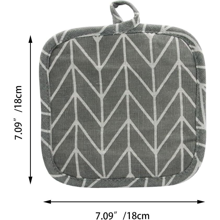 Juego de Soportes para Ollas Boguish 6 Piezas Algodón Gris Negro