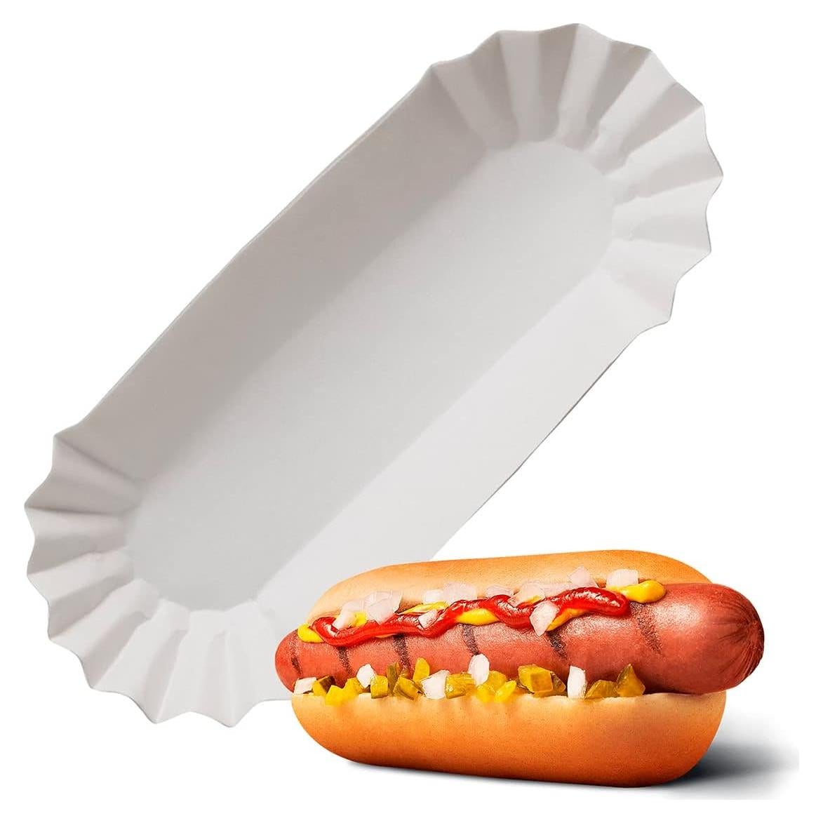 Bandejas desechables BURIUS para hot dogs 50 piezas 21.1x10.4 cm