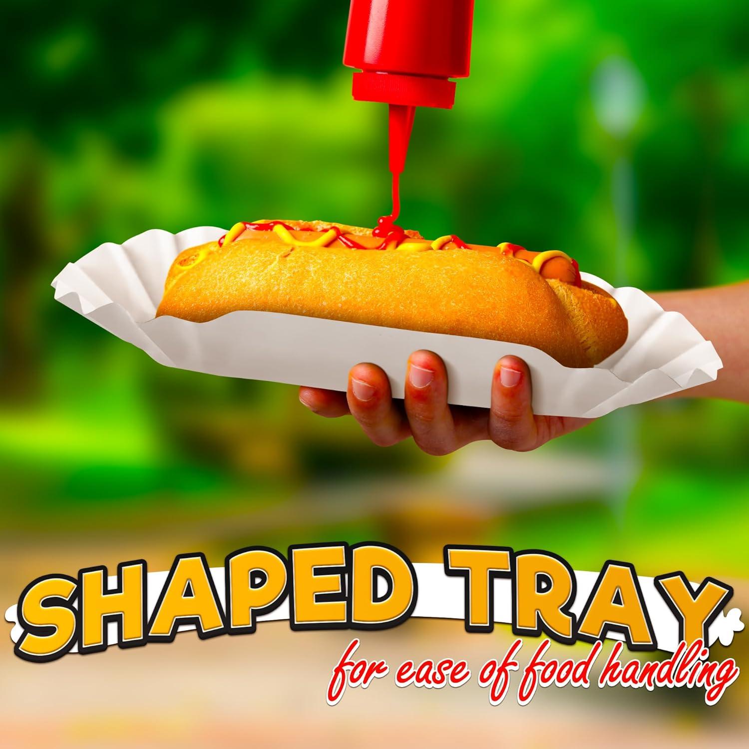 Bandejas desechables BURIUS para hot dogs 50 piezas 21.1x10.4 cm