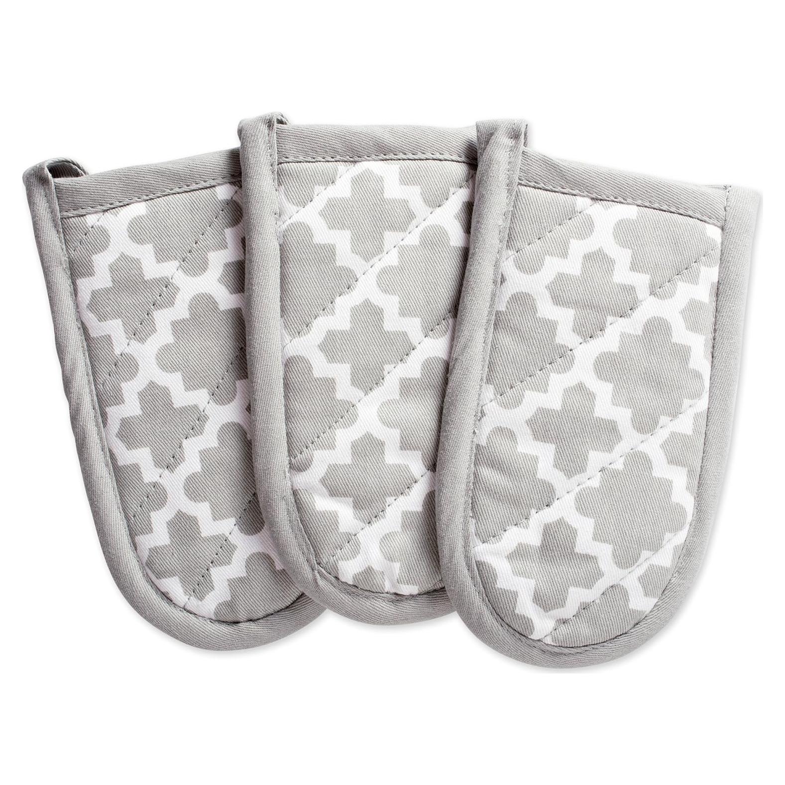 Juego de Mangos de Sartén DII Lattice 3 Piezas Algodón Gris
