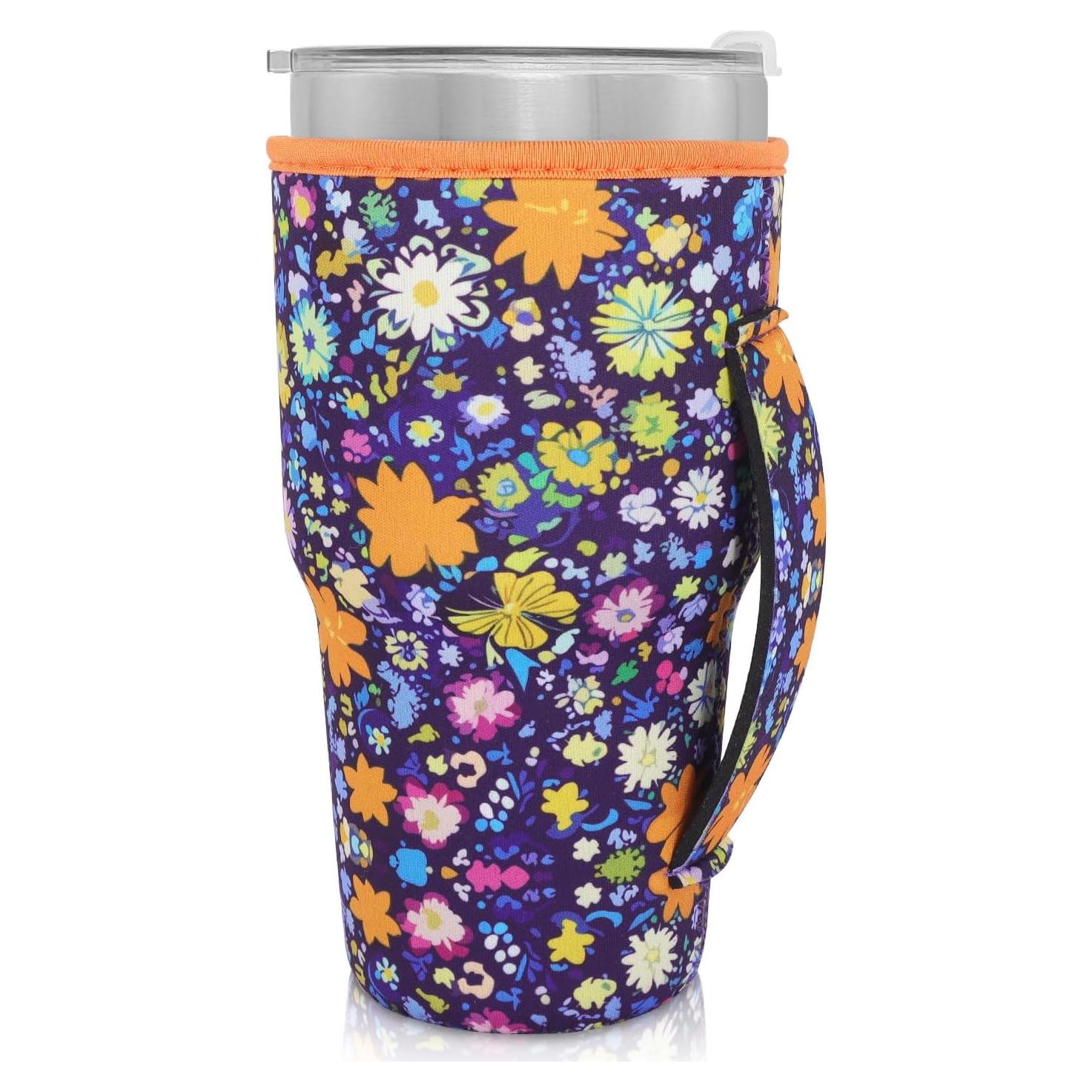 Manga Aislante de Neopreno AJLTPA para Taza 30-32oz Flores