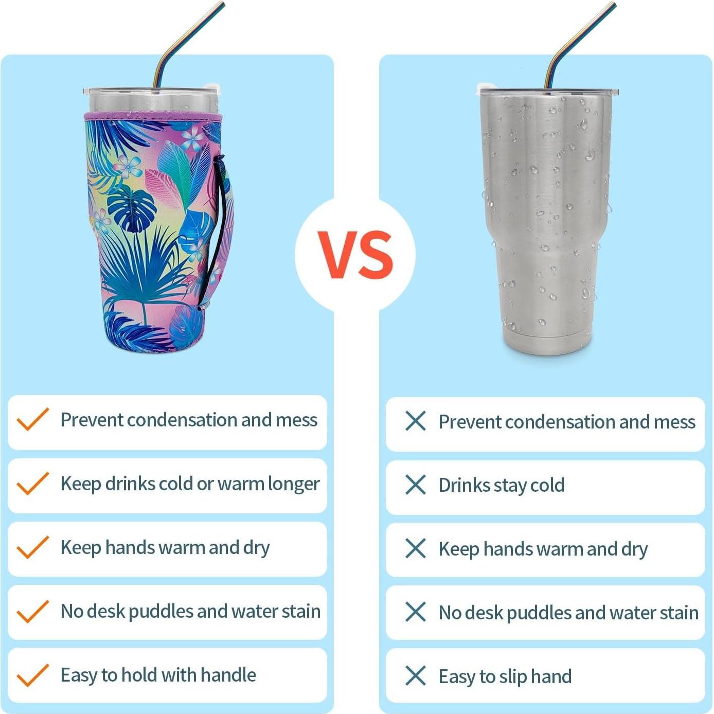 Manga Aislante de Neopreno AJLTPA para Taza 30-32oz Flores