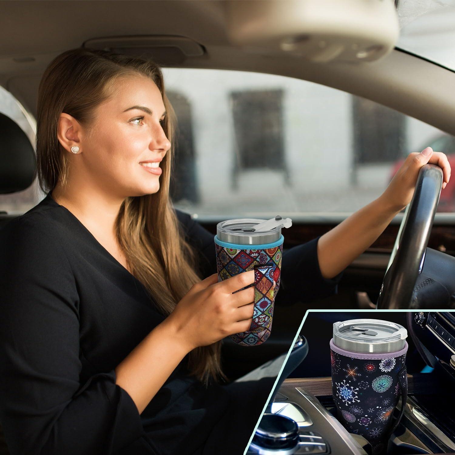 Manga Aislante de Neopreno AJLTPA para Taza 30-32oz Flores