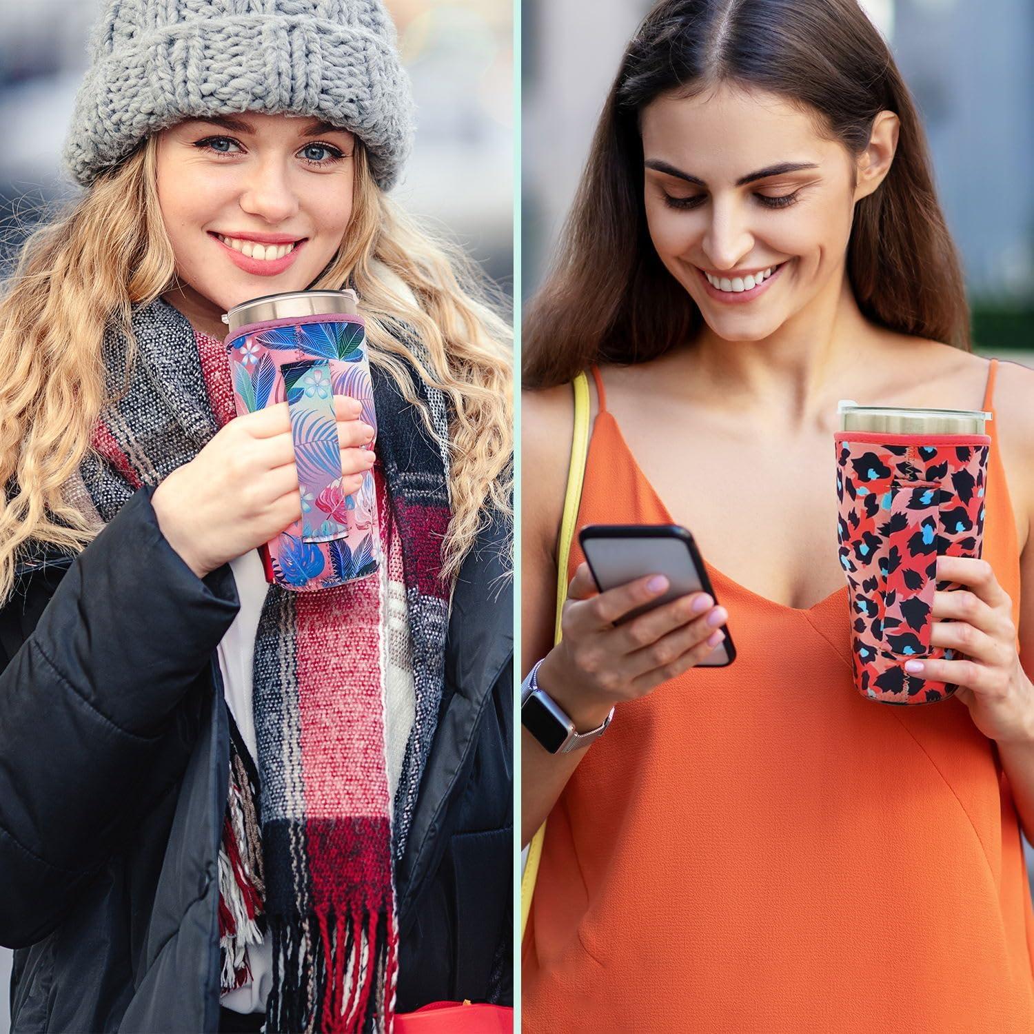 Manga Aislante de Neopreno AJLTPA para Taza 30-32oz Flores