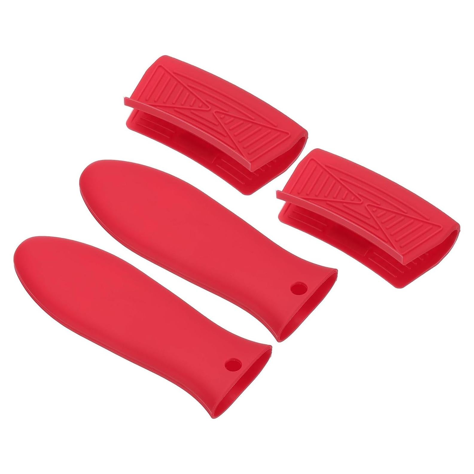 Funda de Mango de Silicona Antideslizante uxcell - 4 Pcs Rojo