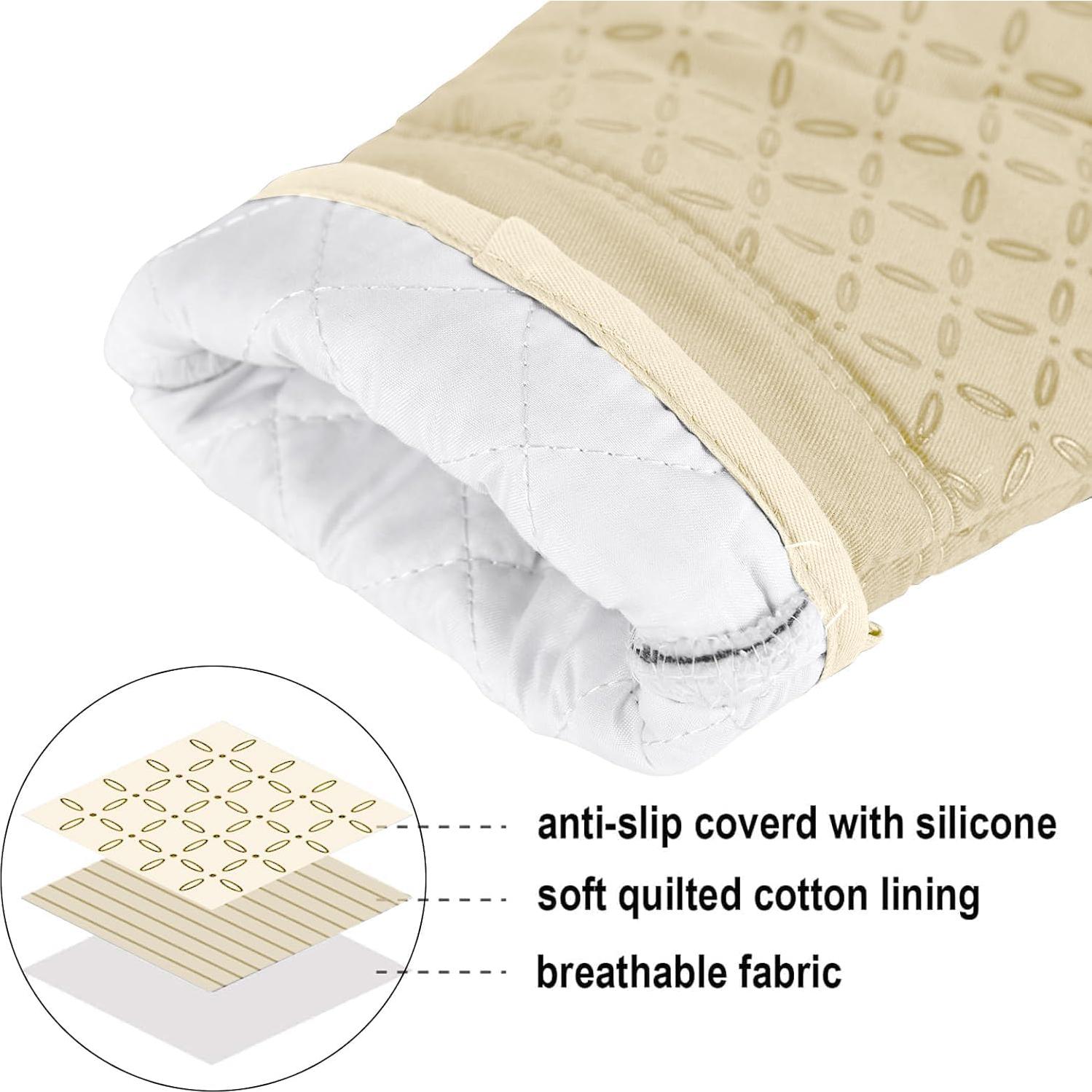 Juego de Manoplas y Agarraderas KEGOUU 6 Piezas Beige