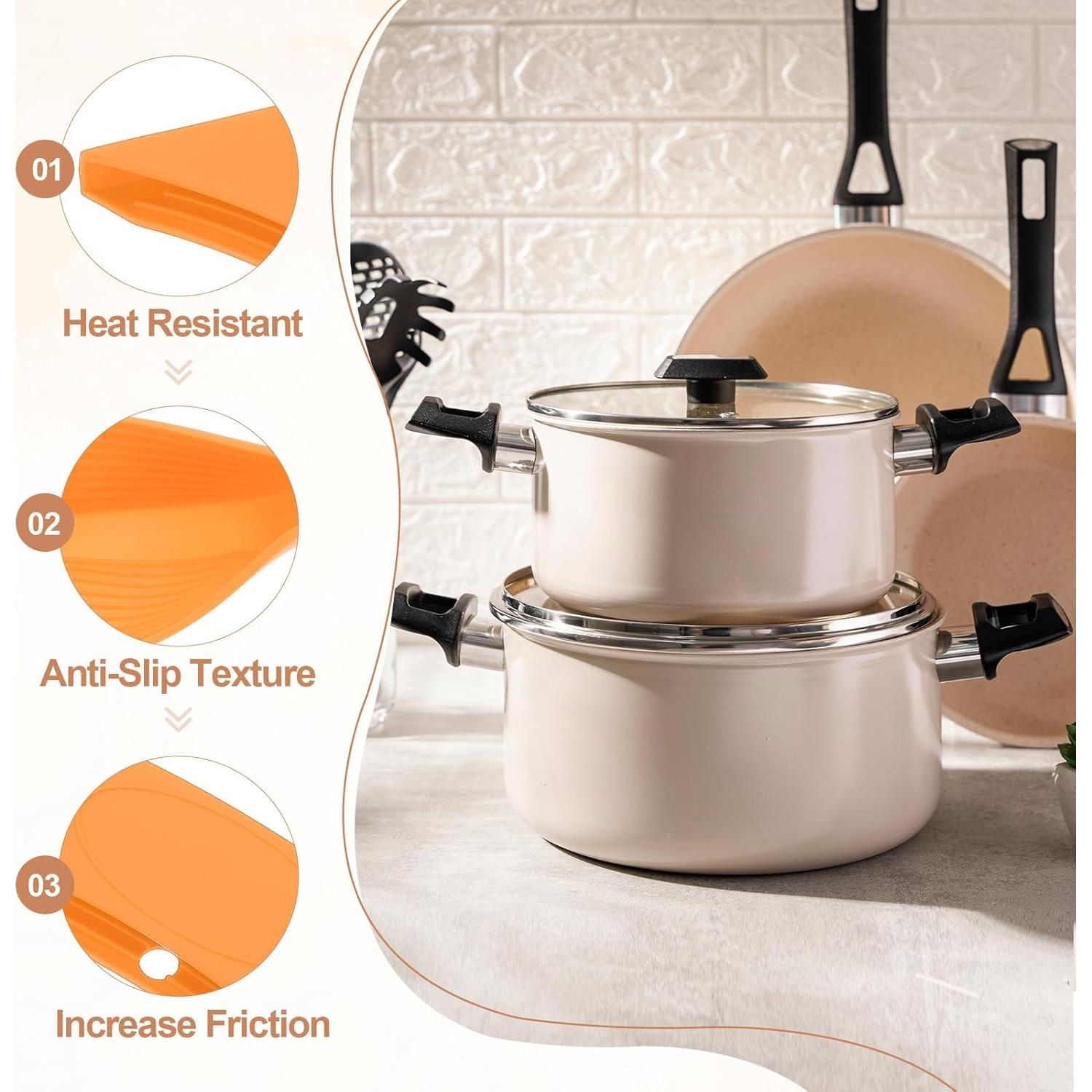 Funda de Mango de Sartén de Silicona uxcell - 2 Pcs Antideslizante