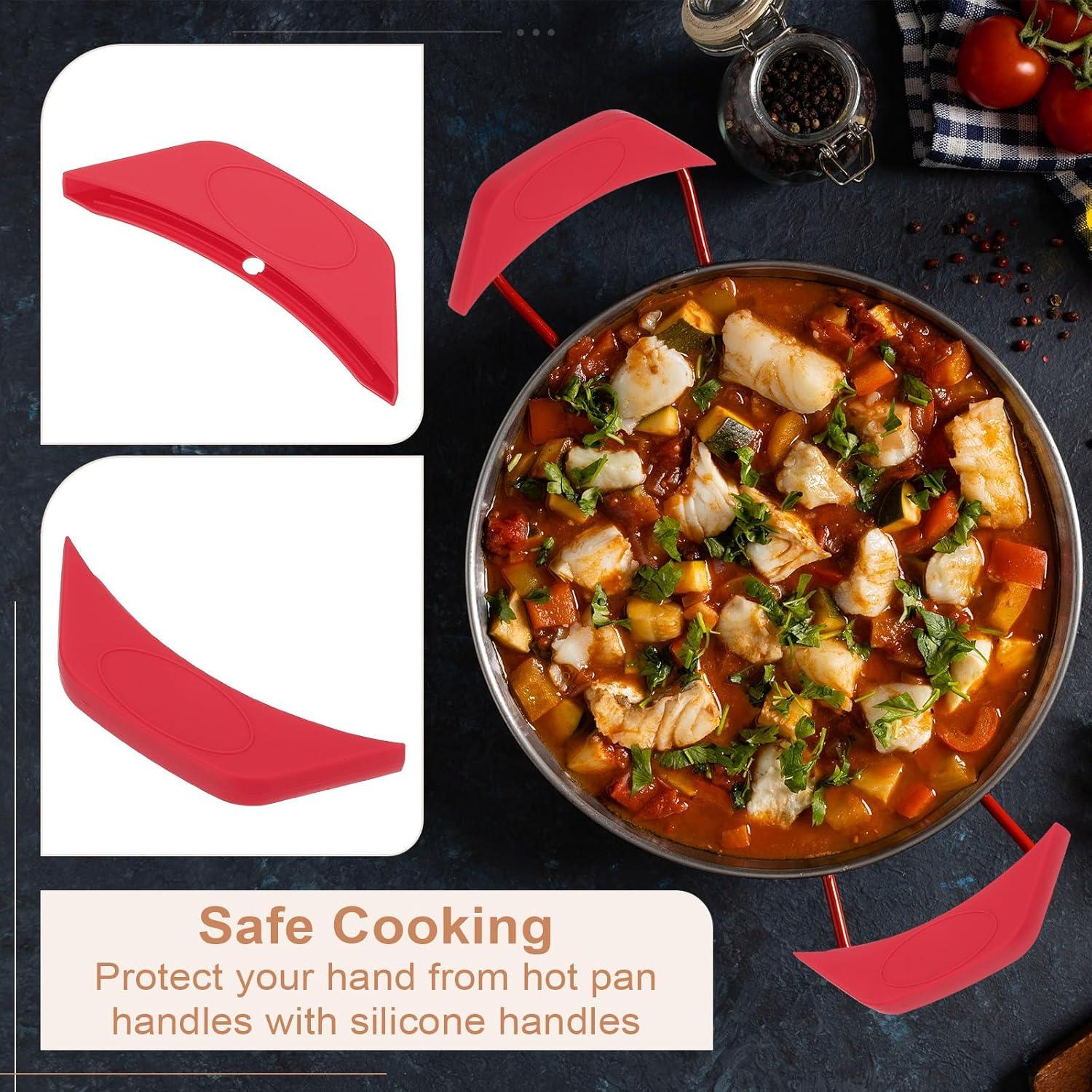 Funda de Mango de Sartén de Silicona uxcell - 2 Pcs Antideslizante