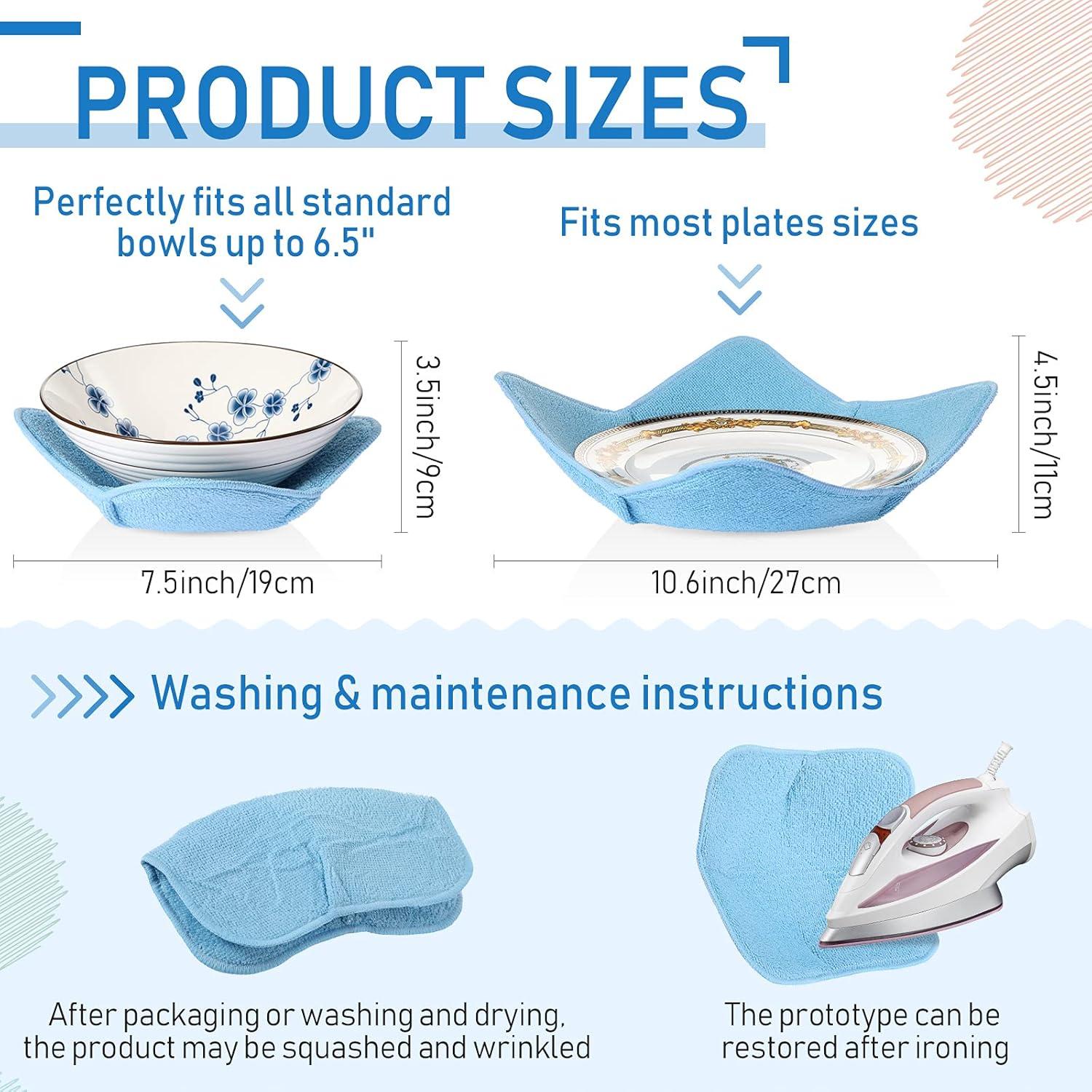 8 Sujetadores de Tazones Patelai - Microfibra, A prueba de Calor