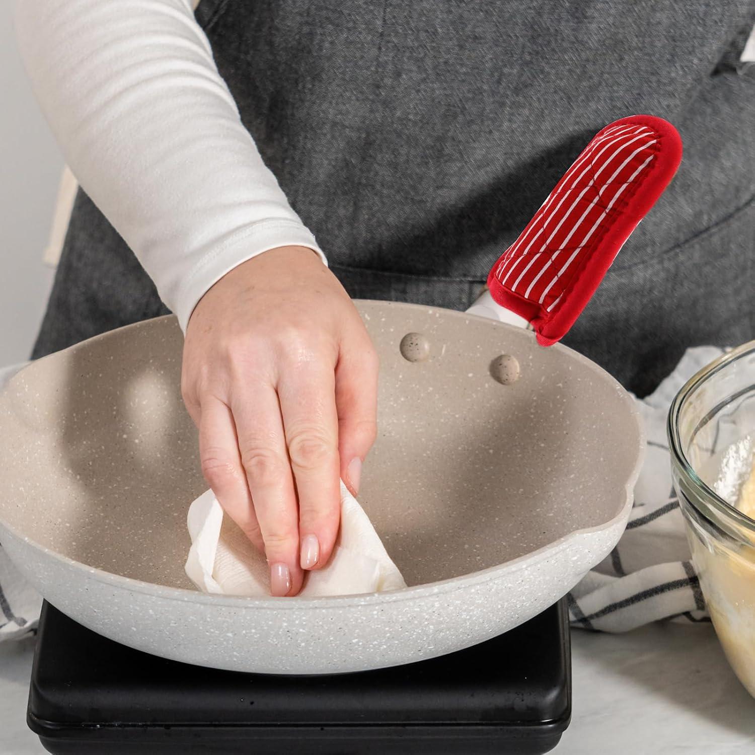 Fundas para Mangos de Sartén de Hierro Fundido QfwdfcTrenz - 2 Pcs Antideslizantes y Resistentes al Calor