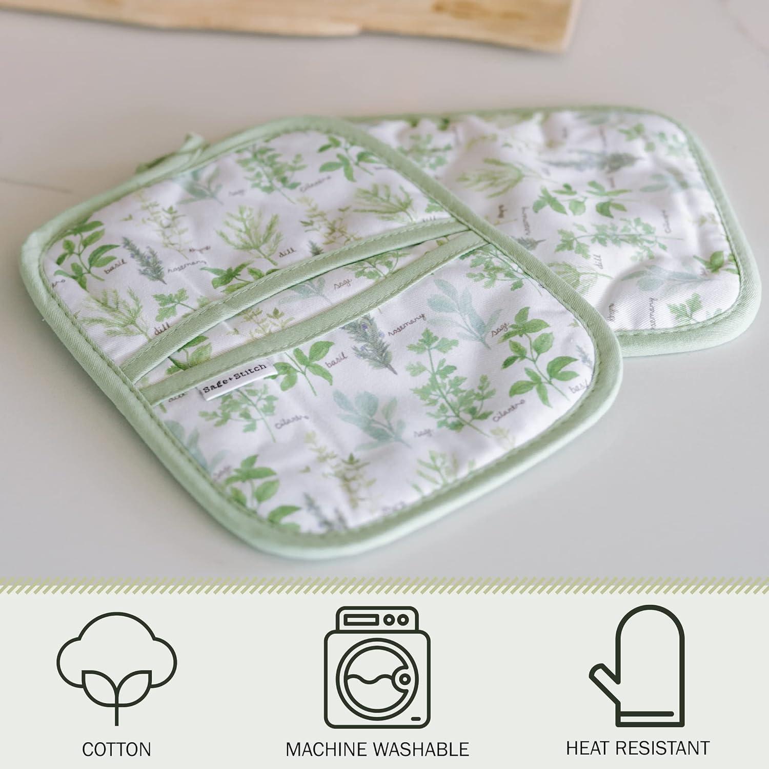 Set de 2 Agarraderas Resistentes al Calor Sage y Stitch 18x23cm