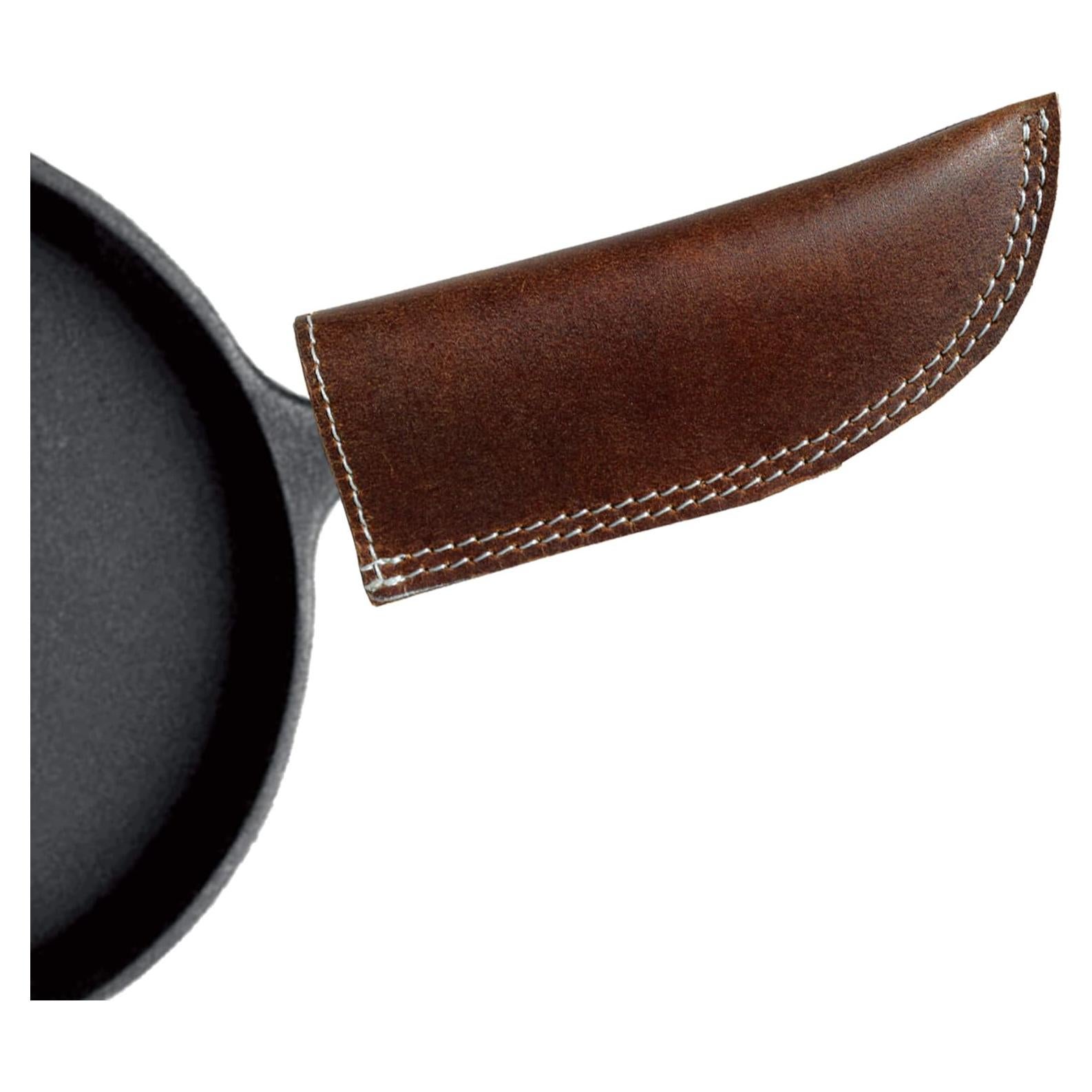 Cubre Mango de Sartén de Cuero Tuzech Marrón 14x5 cm