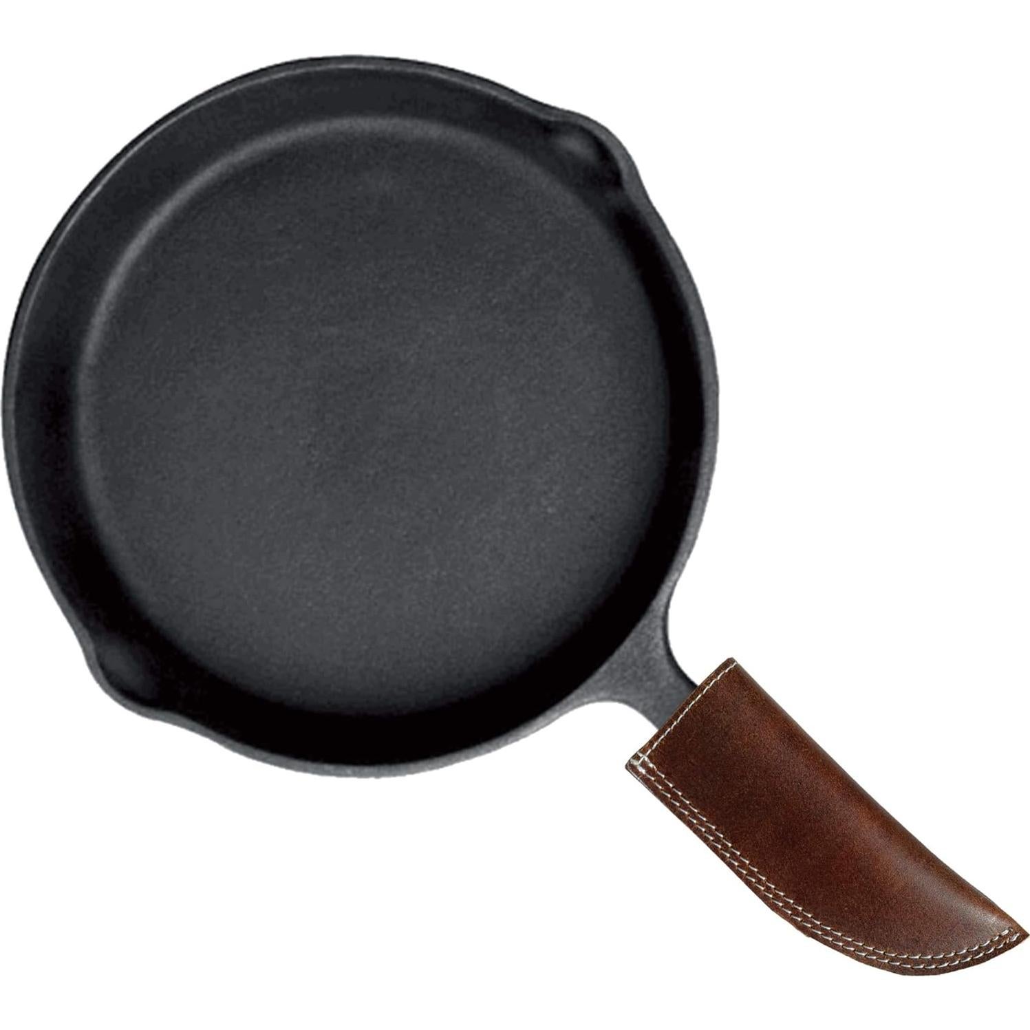 Cubre Mango de Sartén de Cuero Tuzech Marrón 14x5 cm