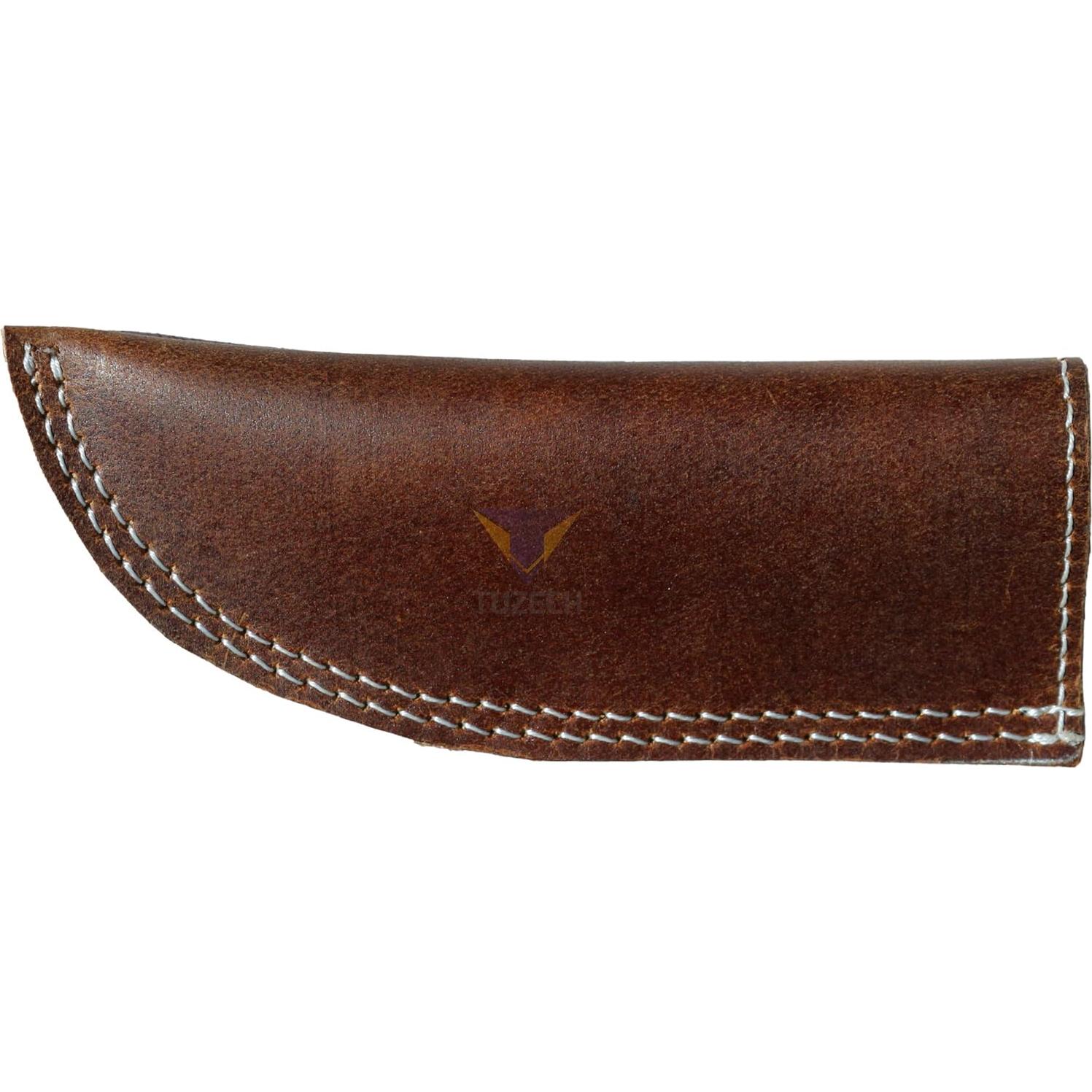 Cubre Mango de Sartén de Cuero Tuzech Marrón 14x5 cm