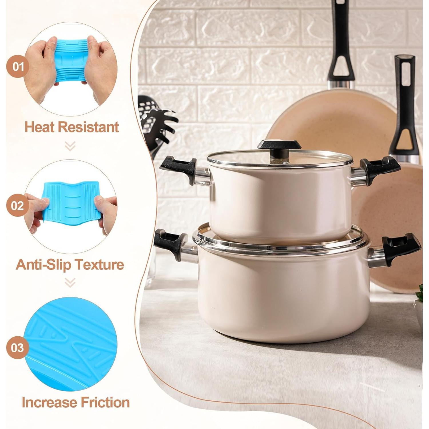 Funda de Mango de Sartén de Silicona uxcell - 4 Pcs Antideslizante