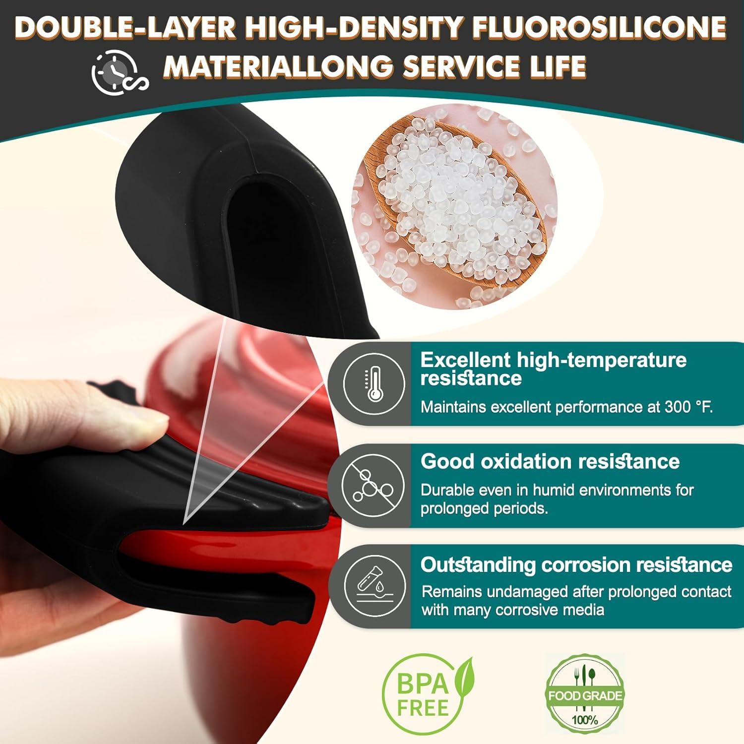 Agarraderas de Silicona Sxmprail para Ollas Le Creuset - Negro