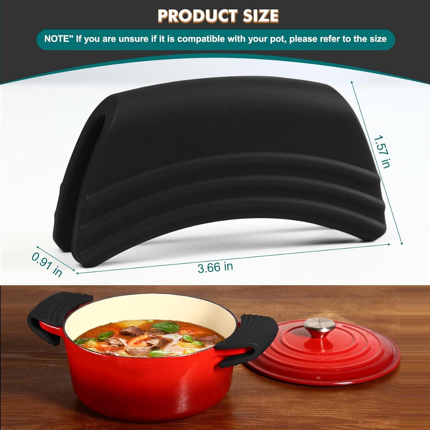 Agarraderas de Silicona Sxmprail para Ollas Le Creuset - Negro