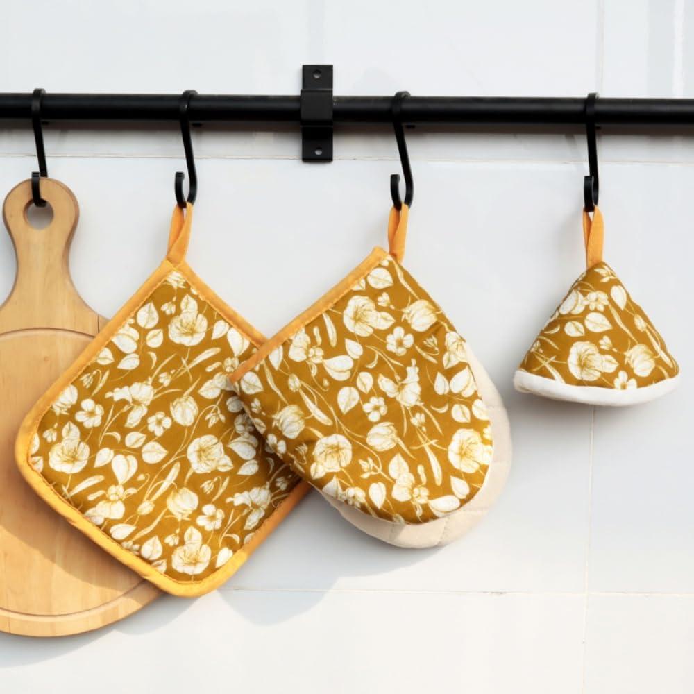 Juego de Manoplas de Horno y Soporte para Olla Genérico - 3 Piezas