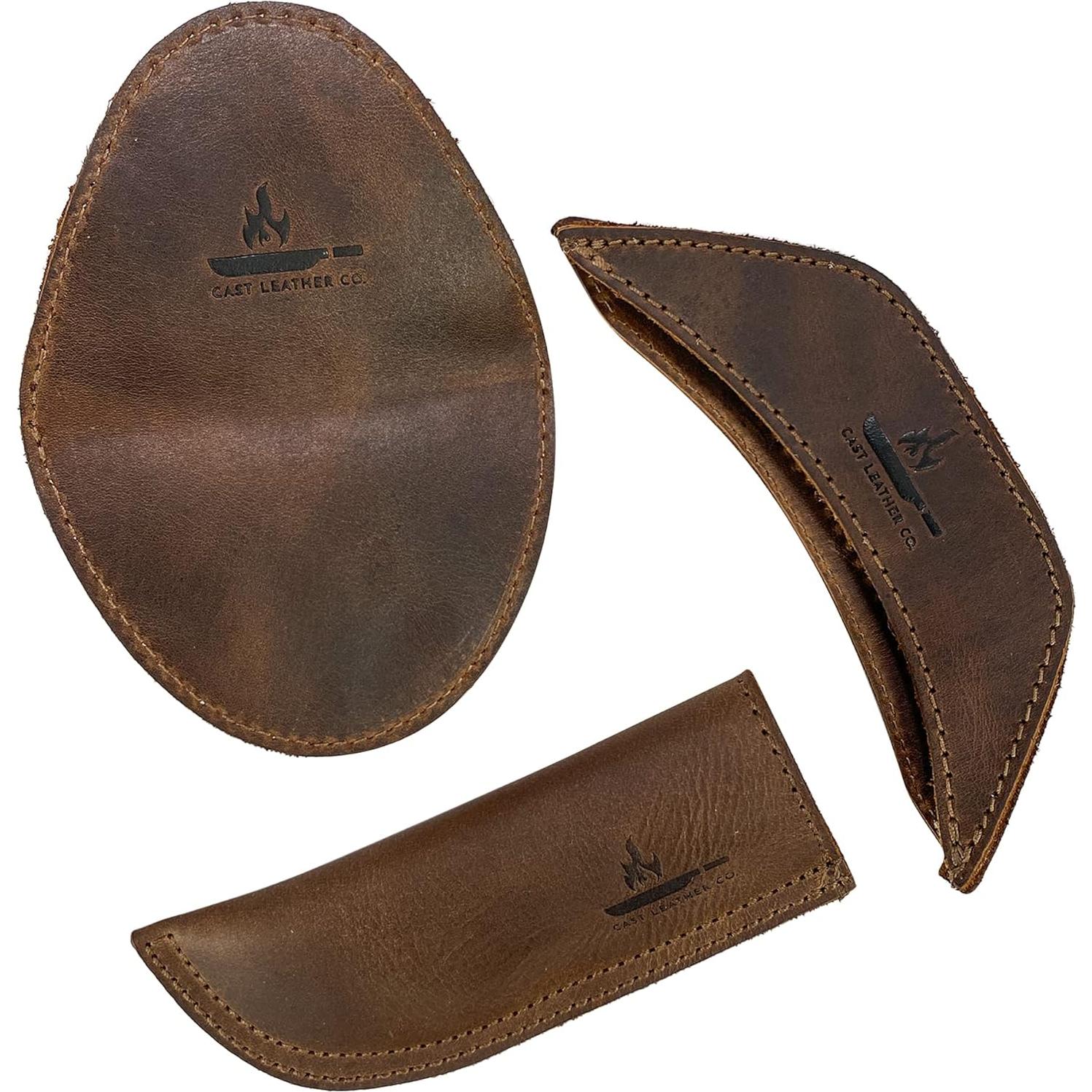 Juego de 3 Sujetadores de Cuero Cast Leather Co. Marrón