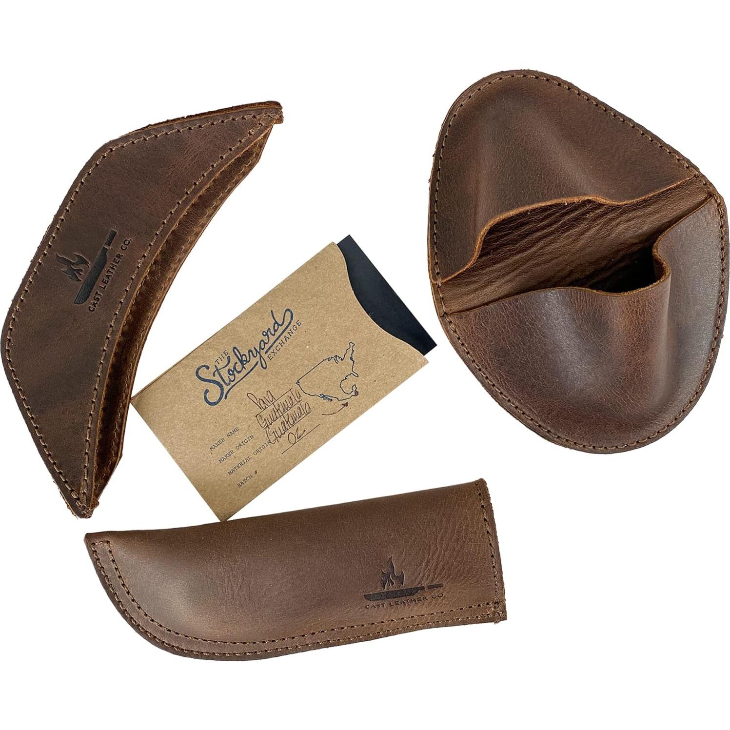 Juego de 3 Sujetadores de Cuero Cast Leather Co. Marrón