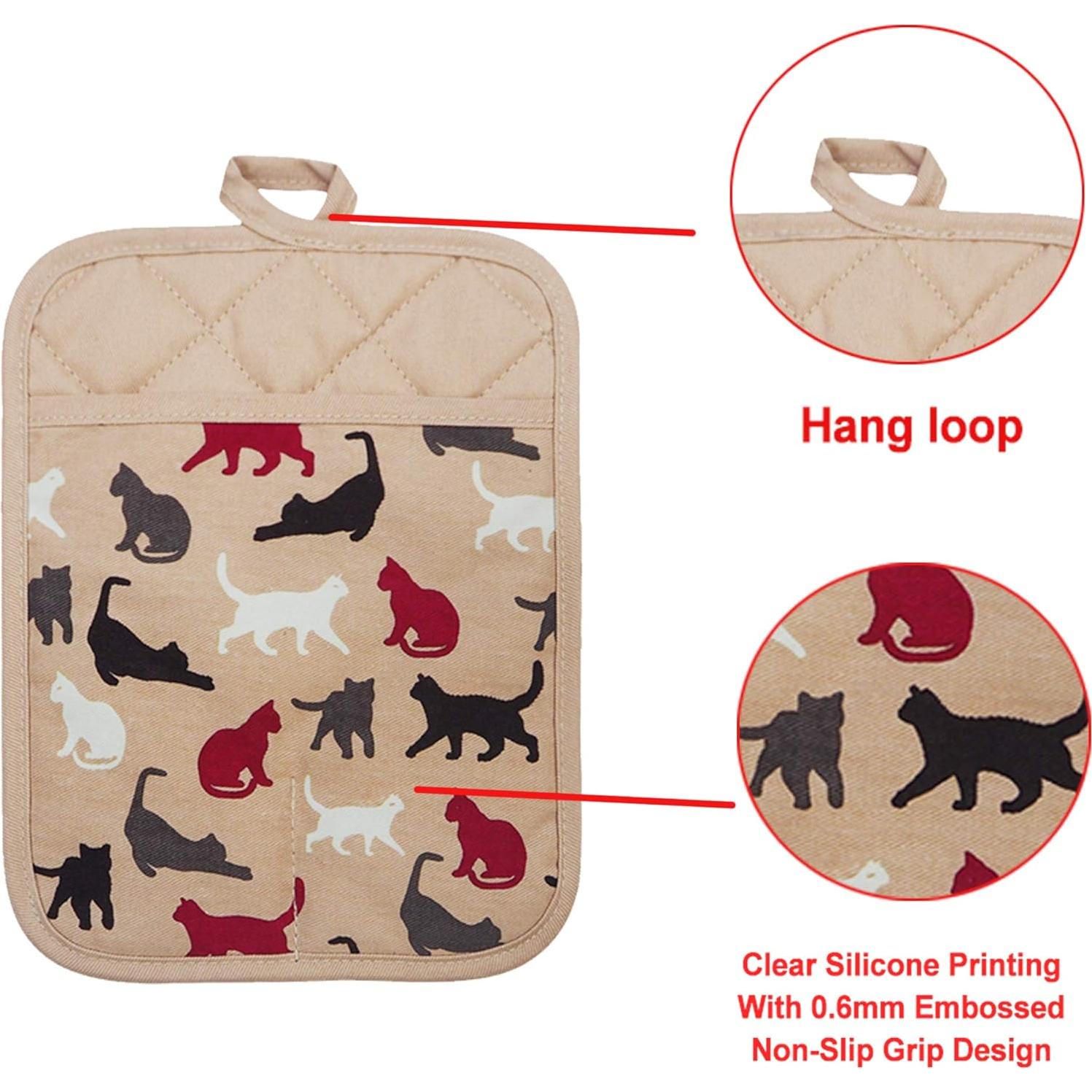 Juego de Agarraderas de Silicona RED LMLDETA 2 Piezas Antideslizantes