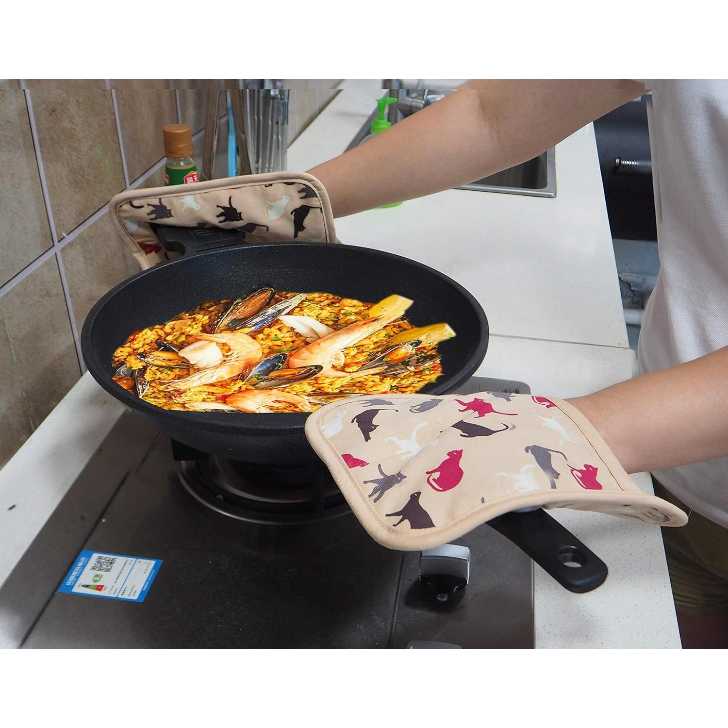 Juego de Agarraderas de Silicona RED LMLDETA 2 Piezas Antideslizantes