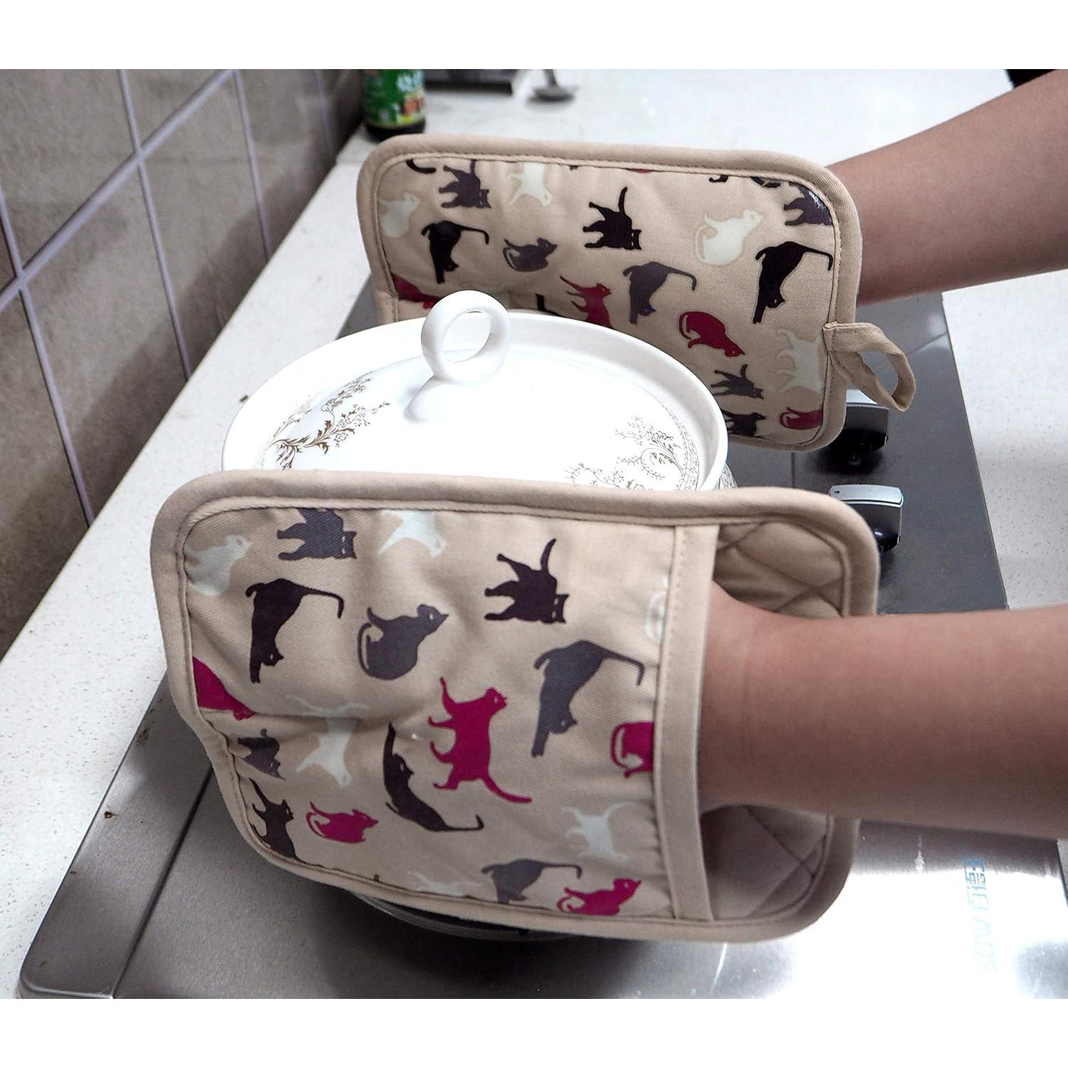 Juego de Agarraderas de Silicona RED LMLDETA 2 Piezas Antideslizantes