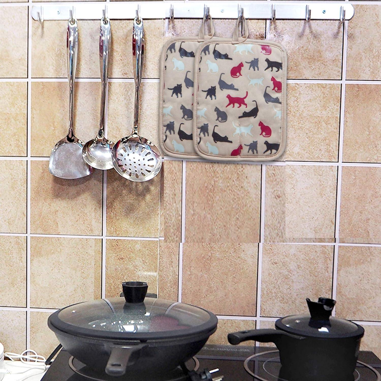 Juego de Agarraderas de Silicona RED LMLDETA 2 Piezas Antideslizantes