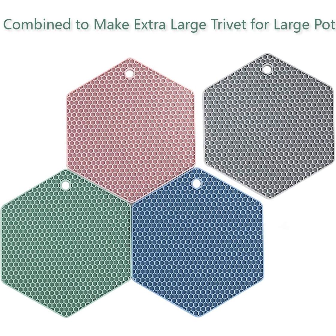 Juego de 4 Tapetes de Silicona Antideslizantes Colinda Rojo