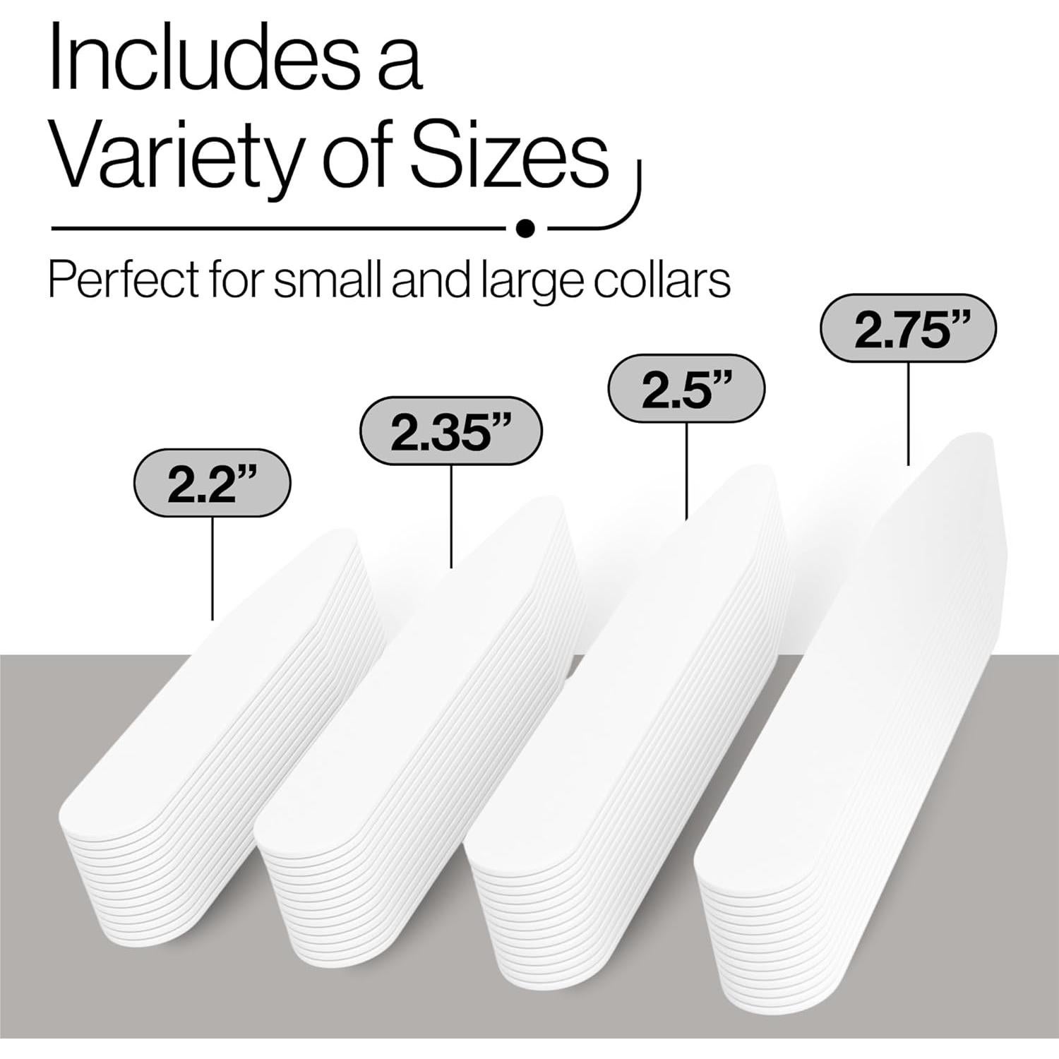 Collares de Camisa Moulet - Set 56 Piezas en 4 Tamaños