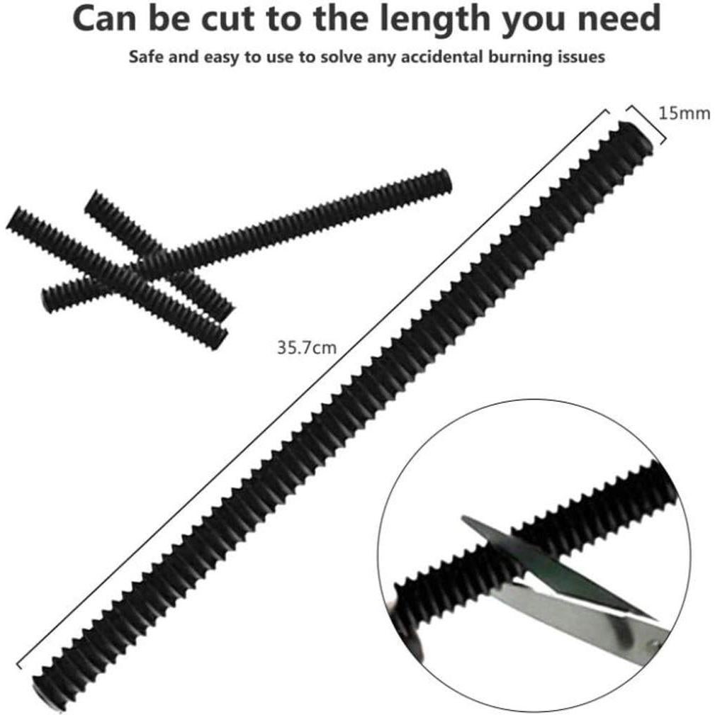 4 Protectores de Borde de Rejilla de Horno Silicona Negra