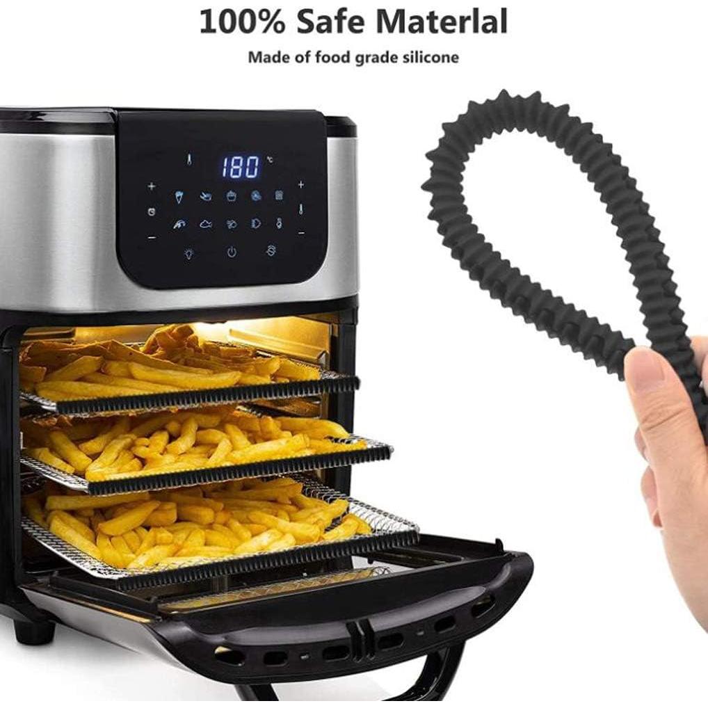 4 Protectores de Borde de Rejilla de Horno Silicona Negra