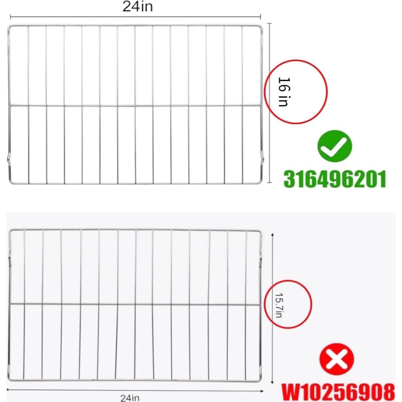 Rejilla de horno IHOUMEX 316496201 61.43 x 40.64 cm acero inoxidable