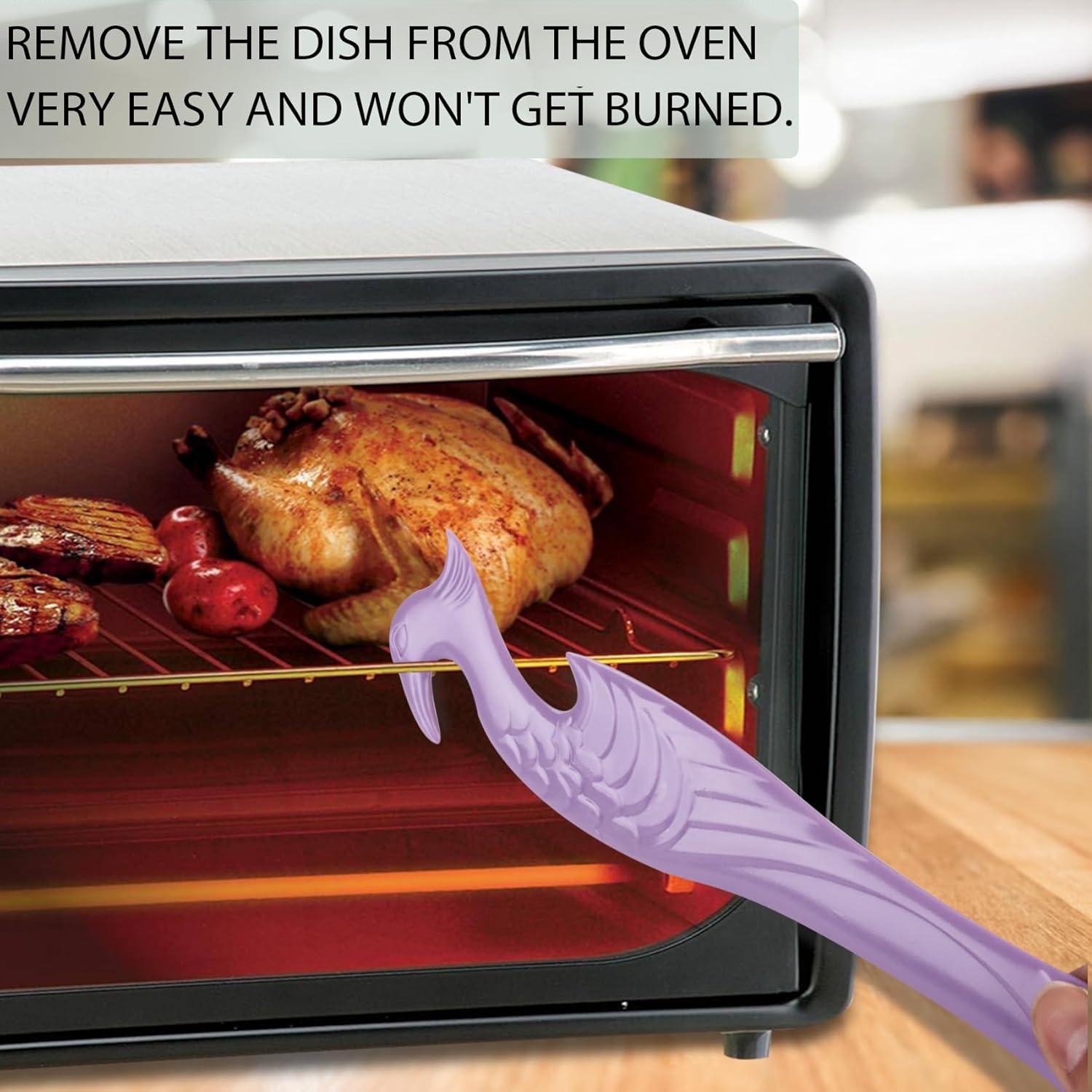 Herramienta de Empuje y Tirón para Rejilla de Horno ziHenryDa - 2 Piezas Violeta