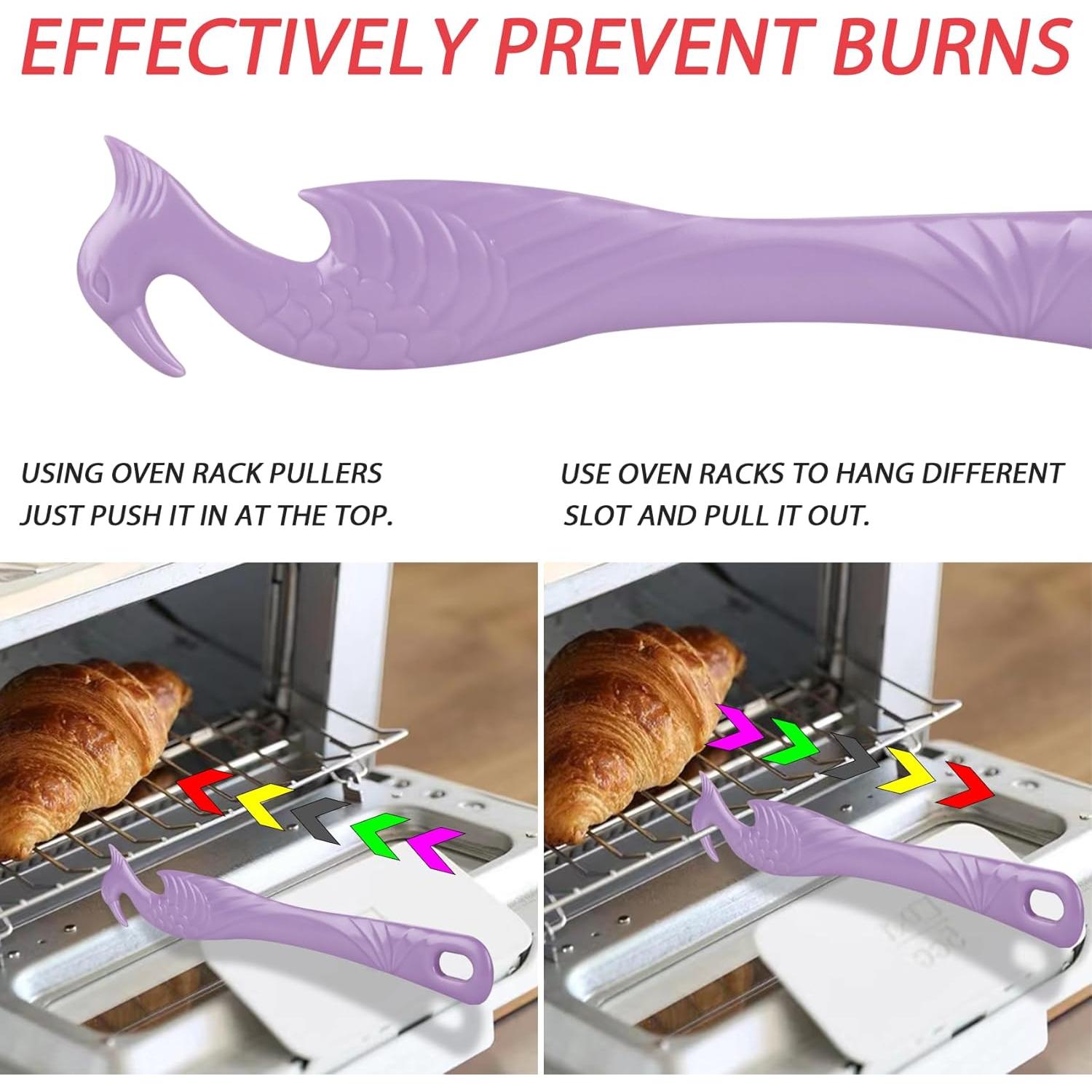 Herramienta de Empuje y Tirón para Rejilla de Horno ziHenryDa - 2 Piezas Violeta