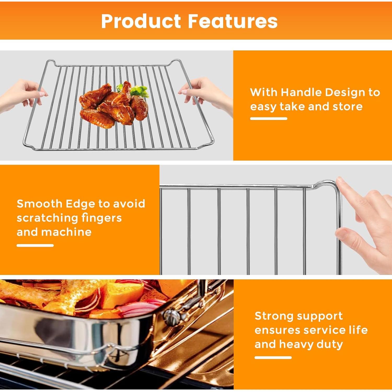 Rejilla de Acero Inoxidable para Freidora de Aire Cuisinart TOA-95 36.83x29.72 cm