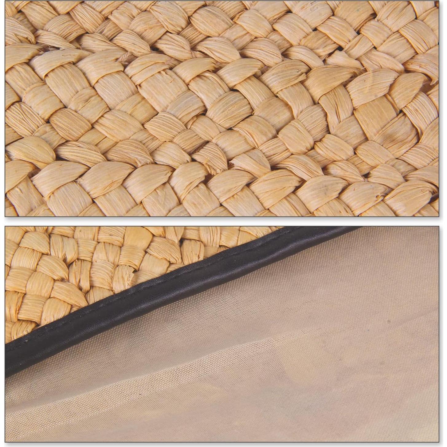 Bolso de Paja Natural Freie Liebe Beige 27x16cm para Mujeres