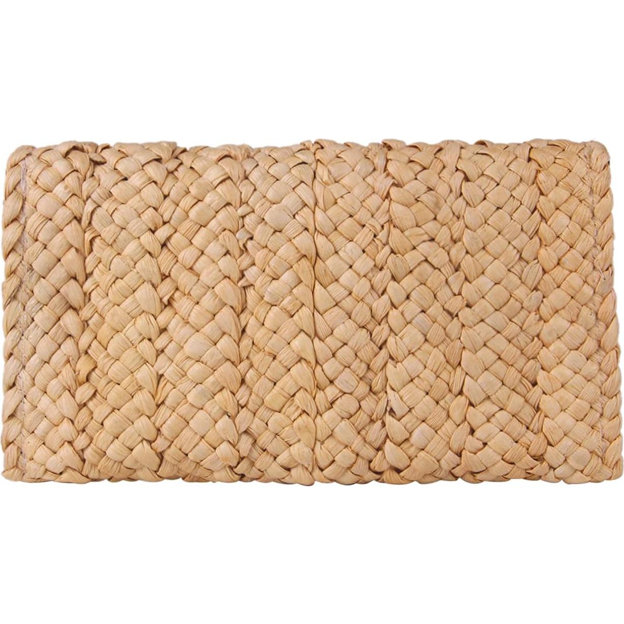 Bolso de Paja Natural Freie Liebe Beige 27x16cm para Mujeres