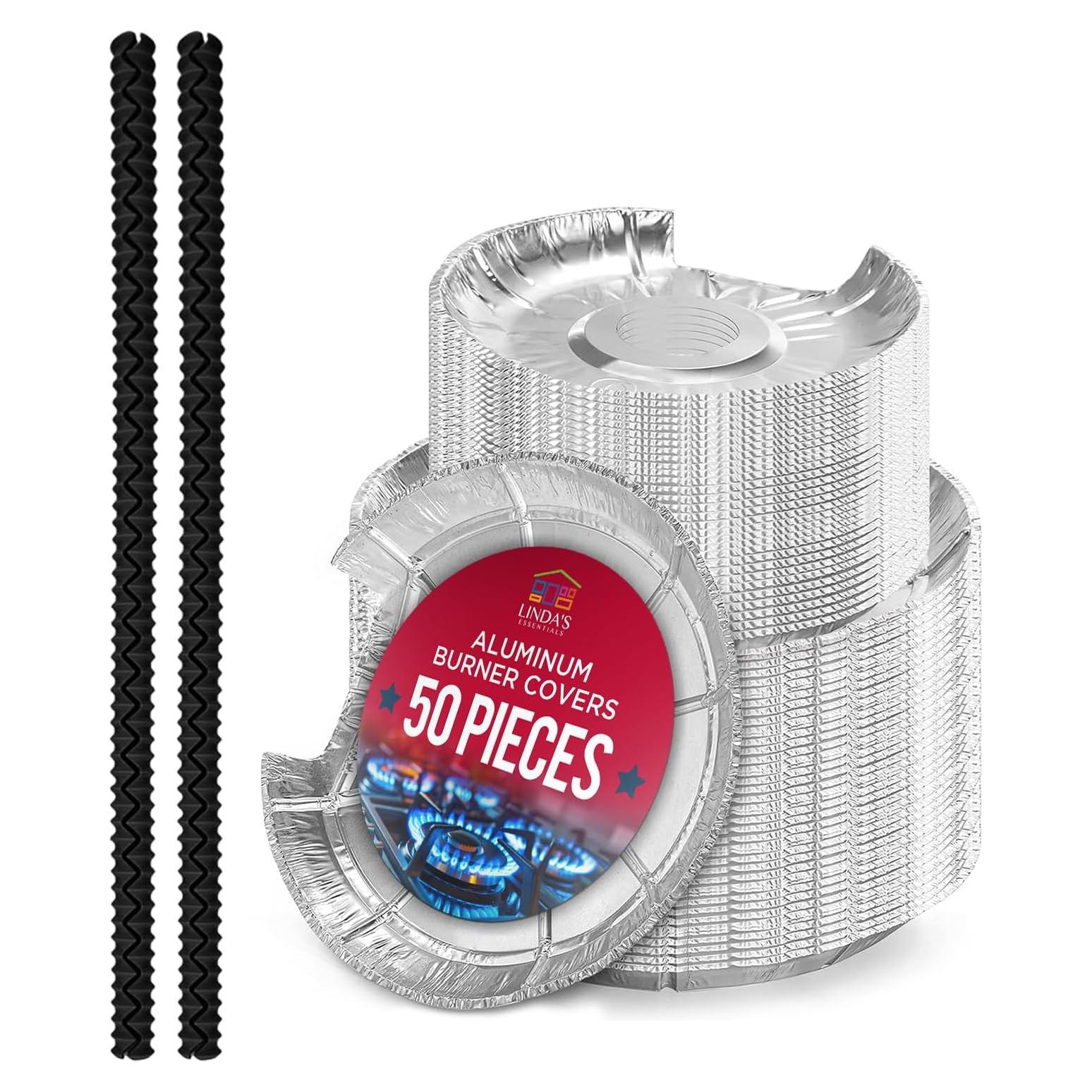 Cubiertas de quemadores eléctricos de aluminio y protectores de horno de silicona Linda's Essentials