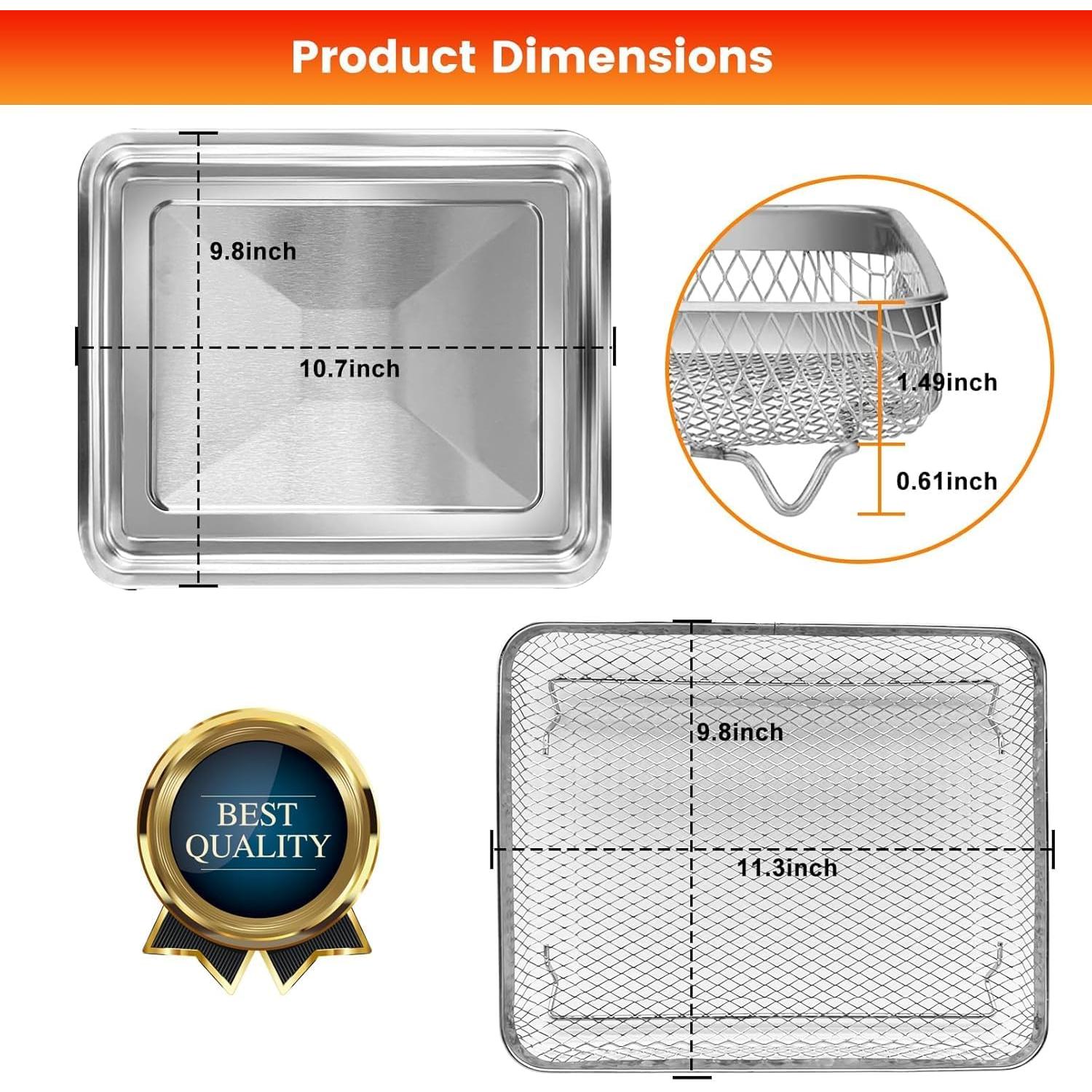 Canasta de Acero para Freidora de Aire Cuisinart TOA-28 27.18x24.89cm