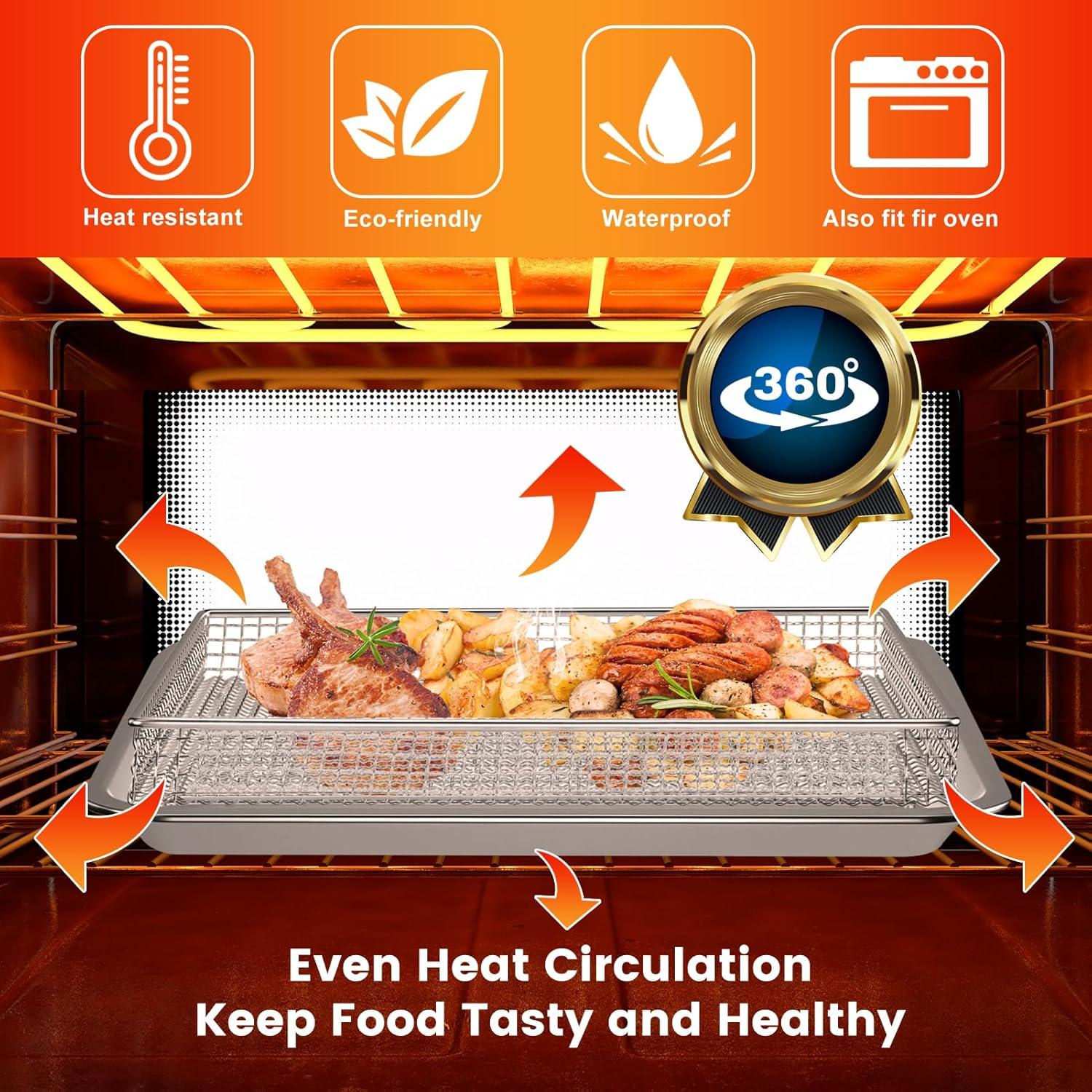 Bandeja de Acero para Freidora de Aire TOA-95 36.8x29.5 cm