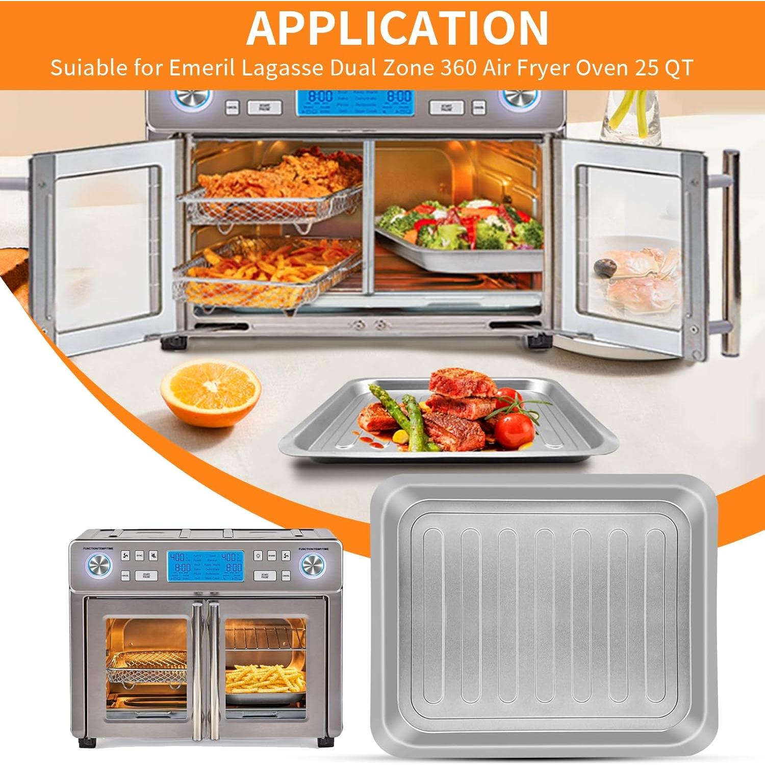 Bandeja de Acero Inoxidable para Freidora de Aire Emeril Lagasse 35.56x30.48 cm