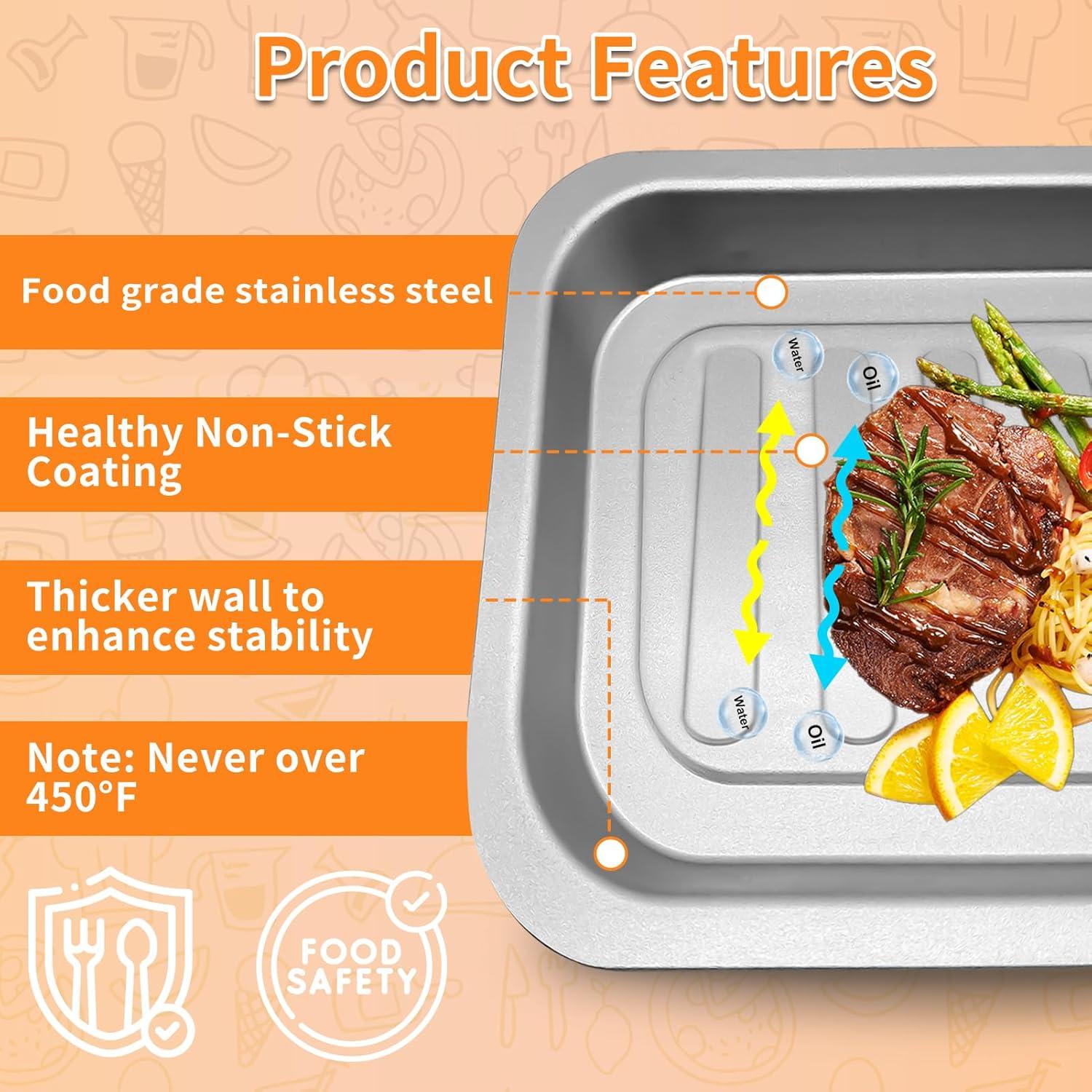 Bandeja de Acero Inoxidable para Freidora de Aire Emeril Lagasse 35.56x30.48 cm