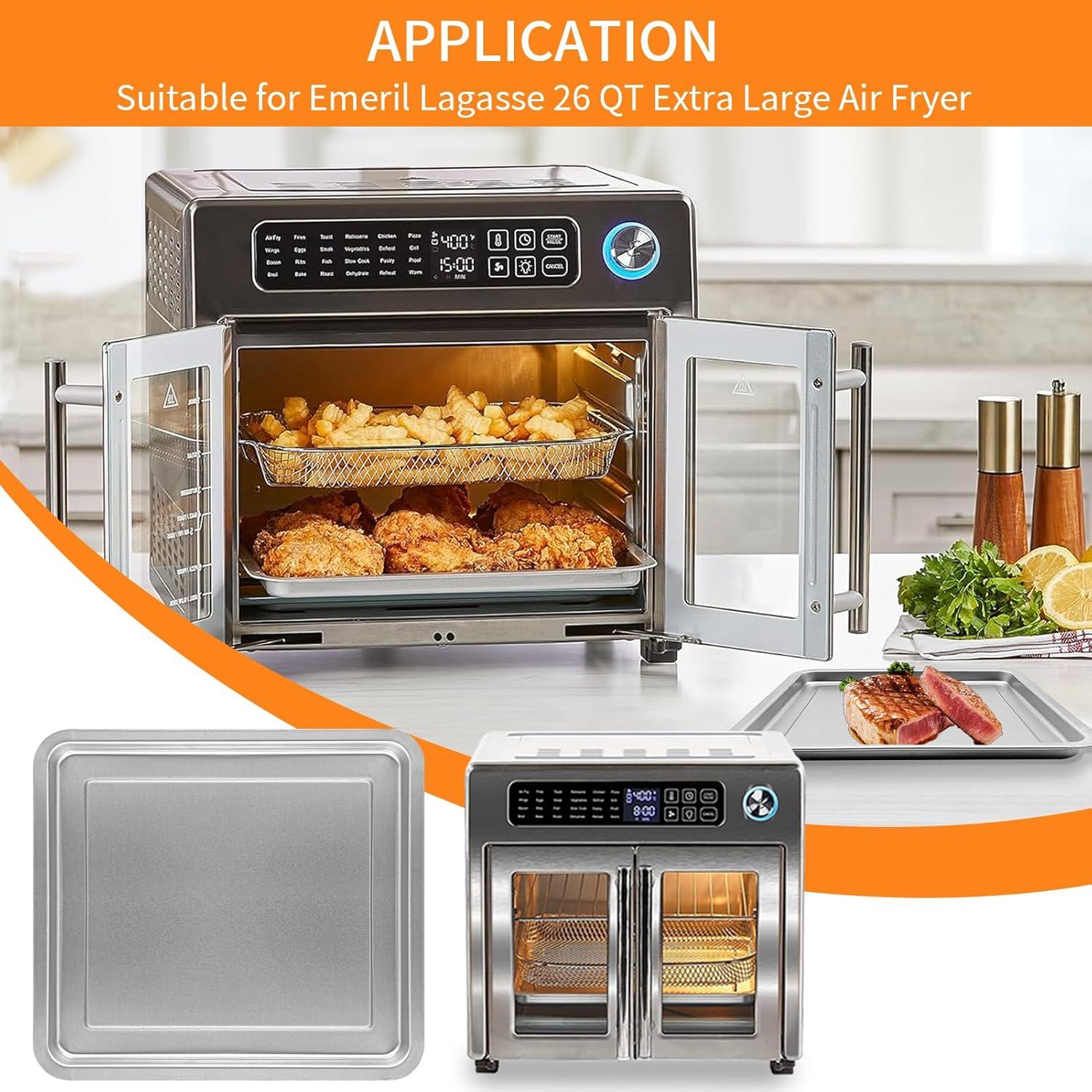 Bandeja de Freidora de Aire GCQ para Emeril Lagasse 26 QT 31.75x28.7 cm