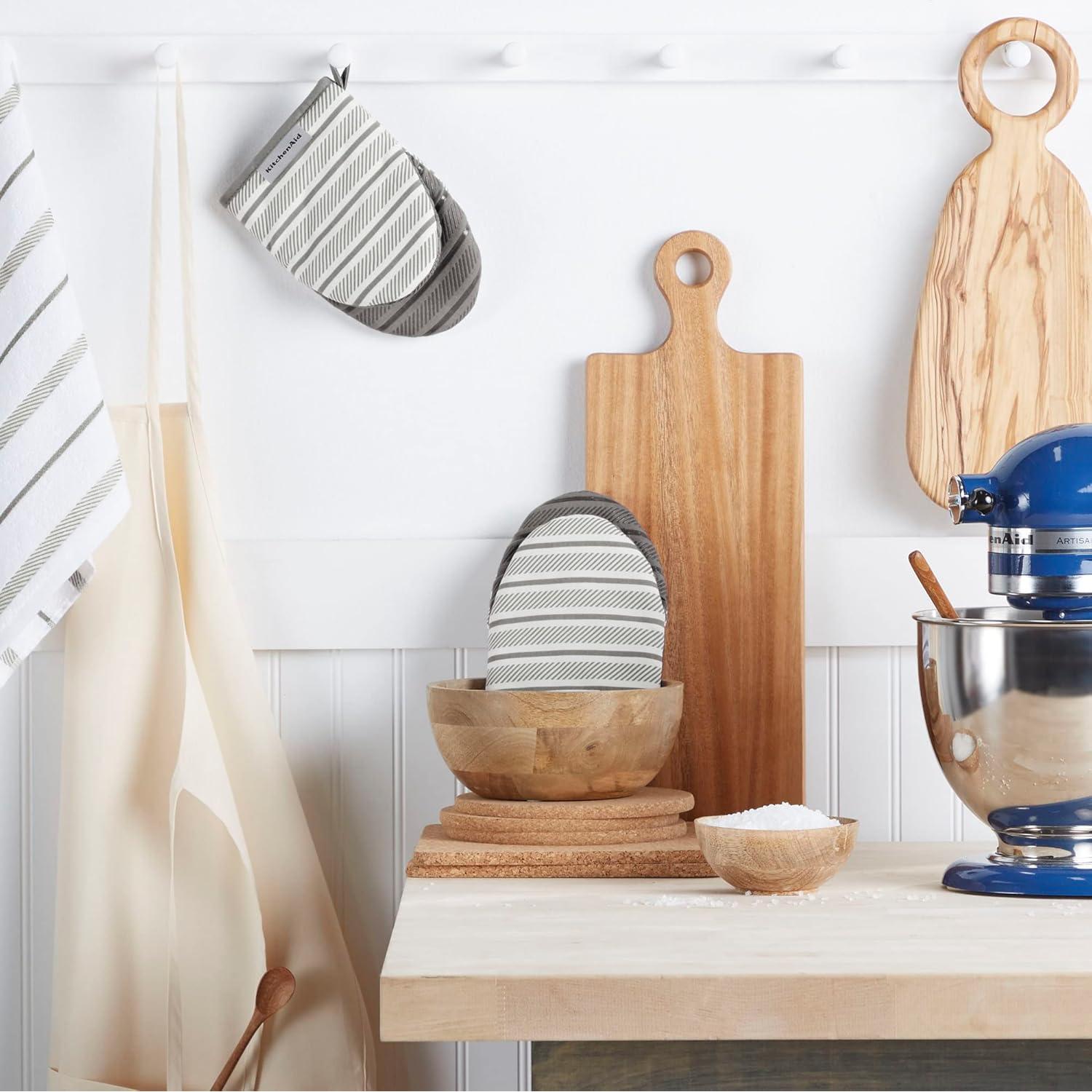 Juego de 2 Manoplas de Horno Mini KitchenAid Albany Gris 14x20cm