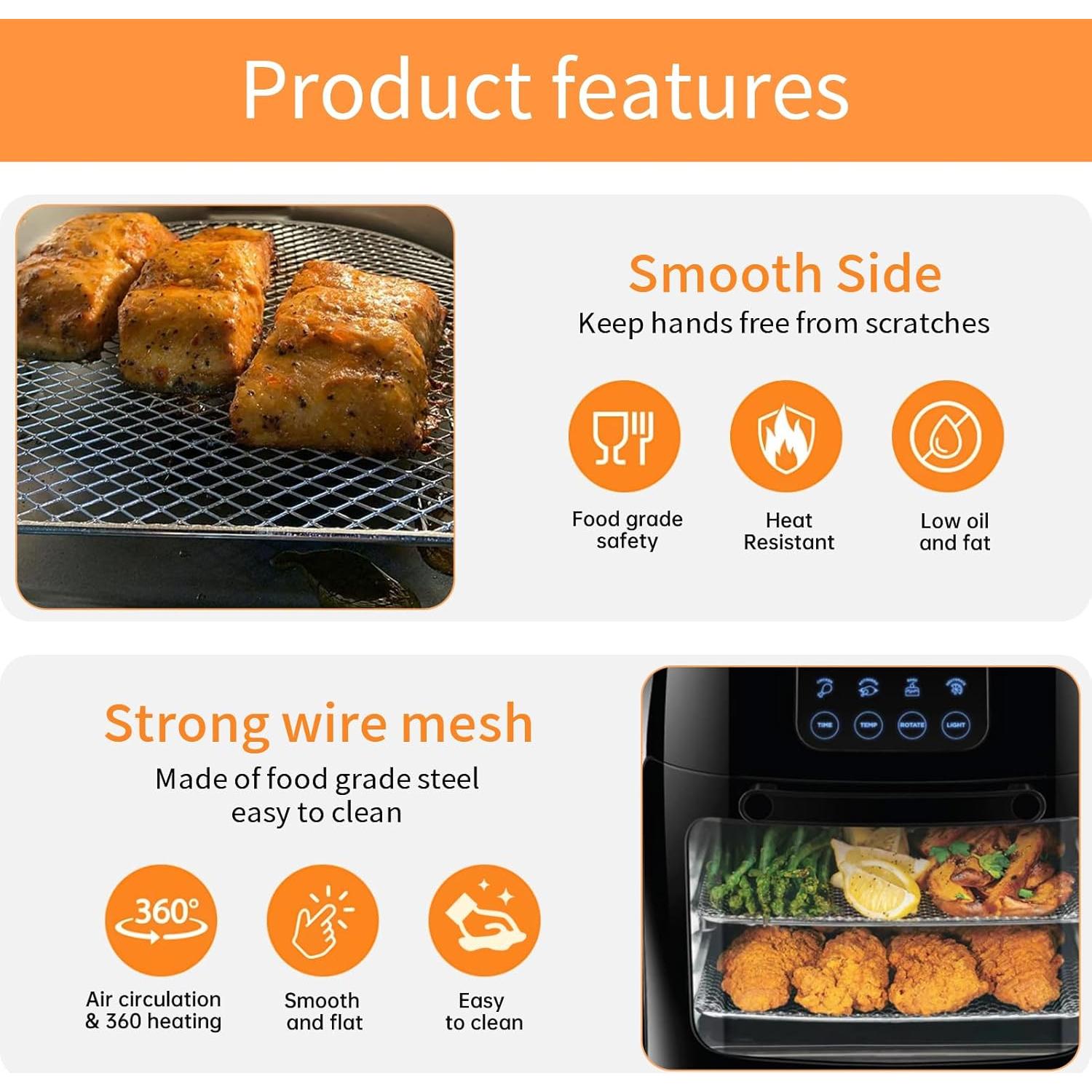 Canasta de Freidora de Aire GWY para Chefman 6.3QT - 3 Piezas