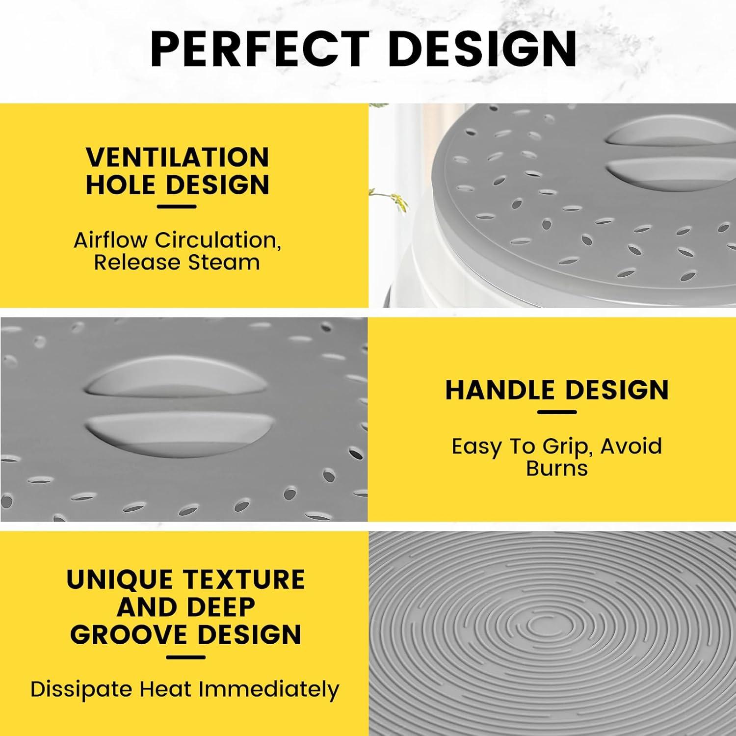 Cubierta para Microondas CasaCulina 2 en 1 Gris 25.4 cm