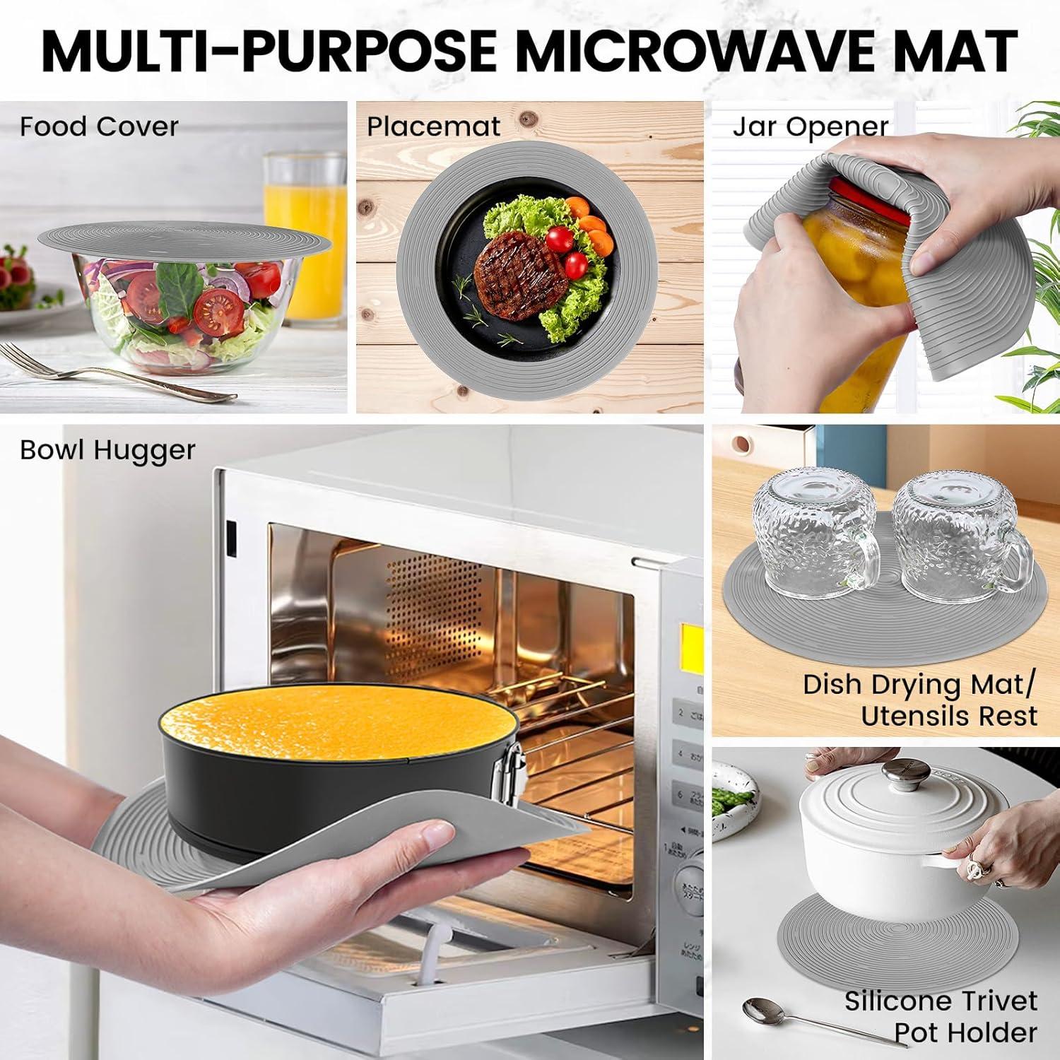 Cubierta para Microondas CasaCulina 2 en 1 Gris 25.4 cm